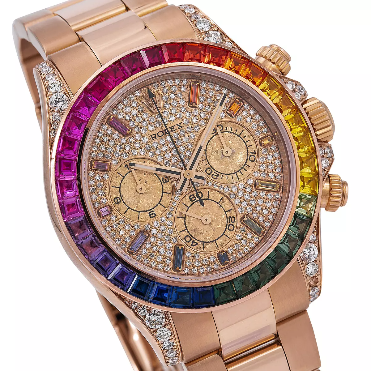 Men's Diamond Watch Rolex Day-Date Gold 40 mm Rose Gold Tone Dial【1:1 Replica】