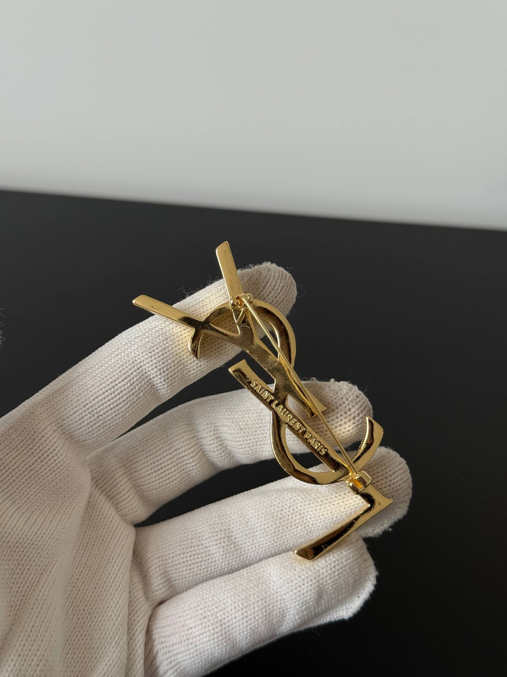 Saint Laurent (YSL) Cassandre Metal Brooch