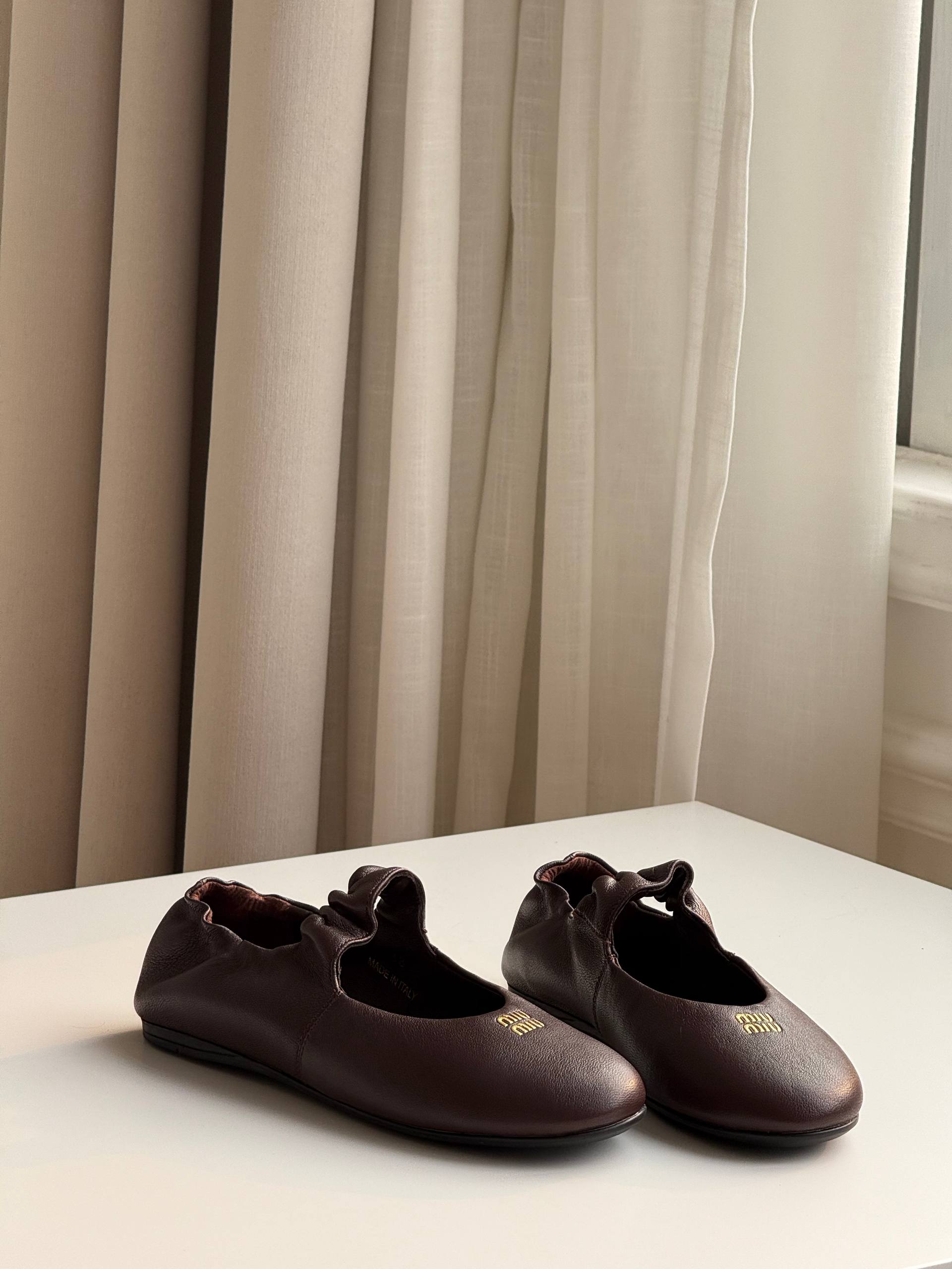 Miu Miu Vintage Soft Leather Ballet Flats