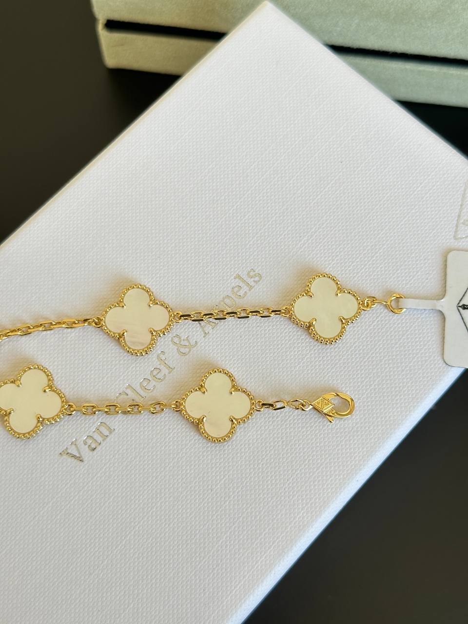 Van Cleef & Arpels Vintage Alhambra 18K Yellow Gold Mother-of-Pearl 5 Motifs Bracelet