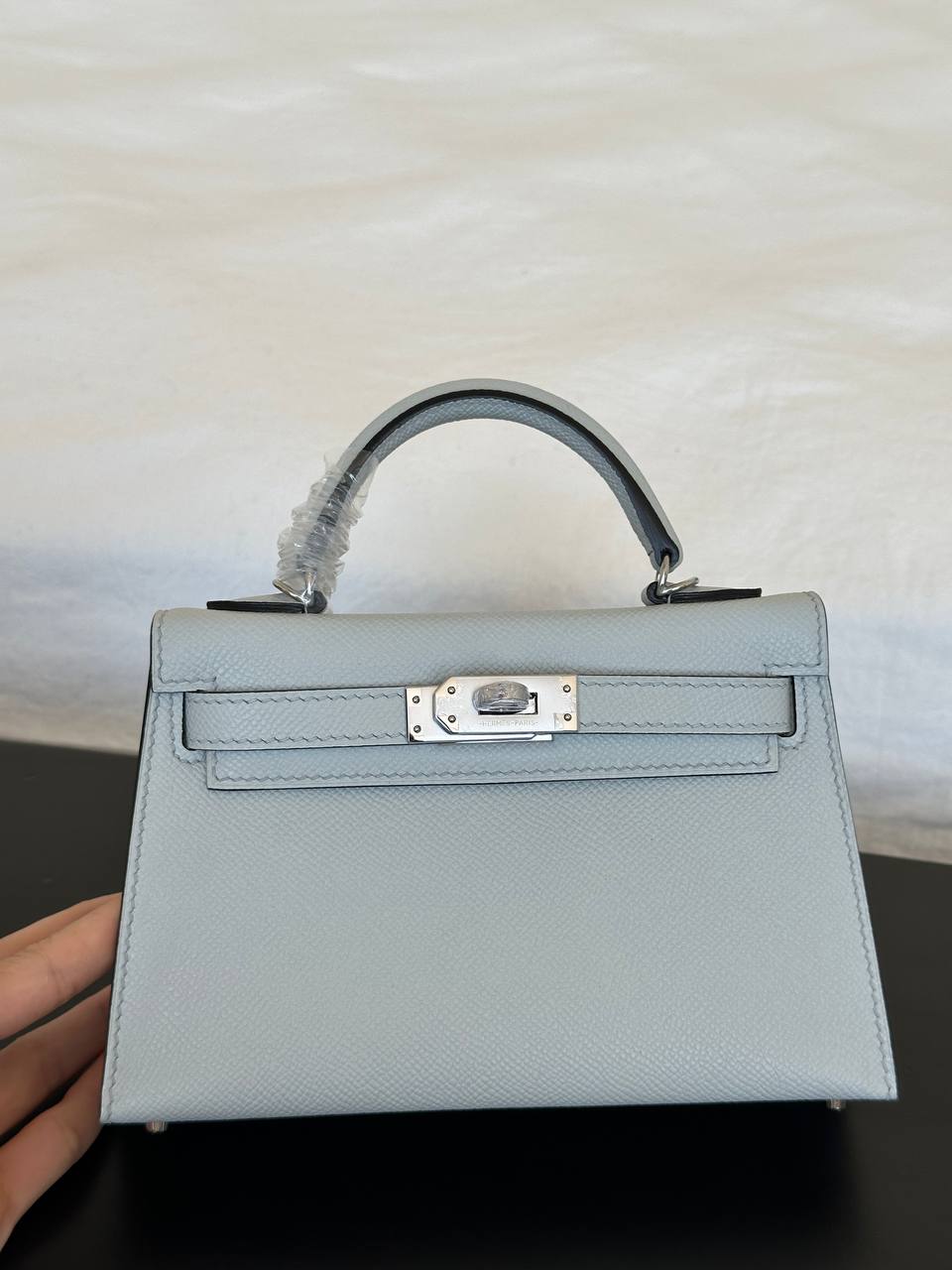 Hermès Glacier Blue Epsom Mini Kelly II Handbag With Silver Hardware