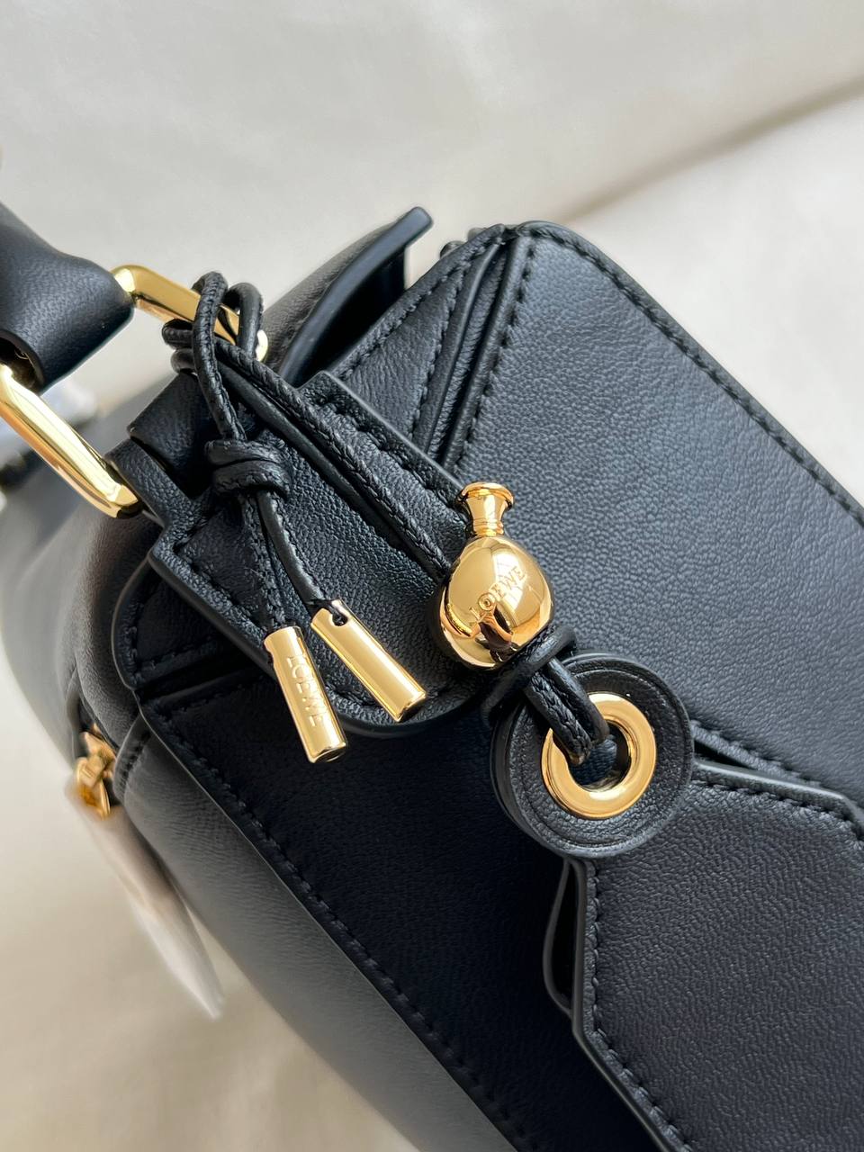 Loewe Black Smooth Calskin Mini Puzzle Bag