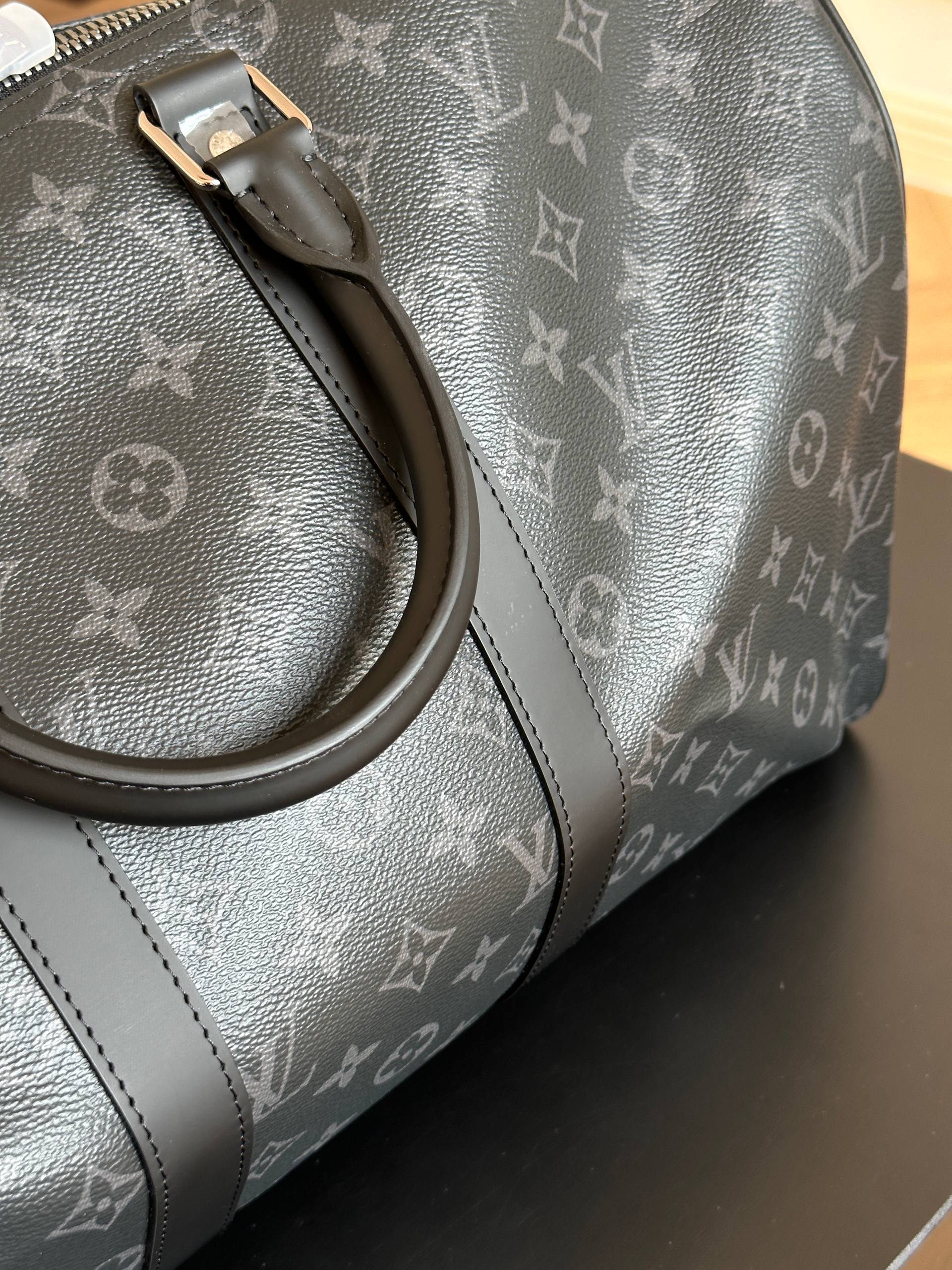 Louis Vuitton Monogram Eclipse Keepall Duffle Travel Bag