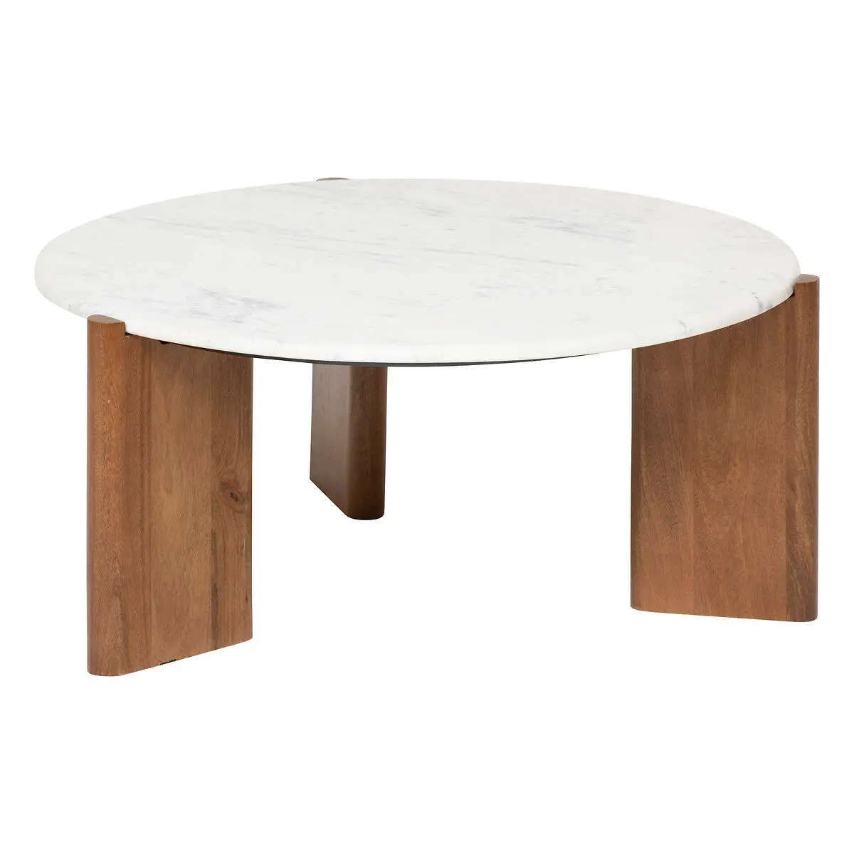 Table basse Nanda Marbre, Blanc, D.91,5 cm
