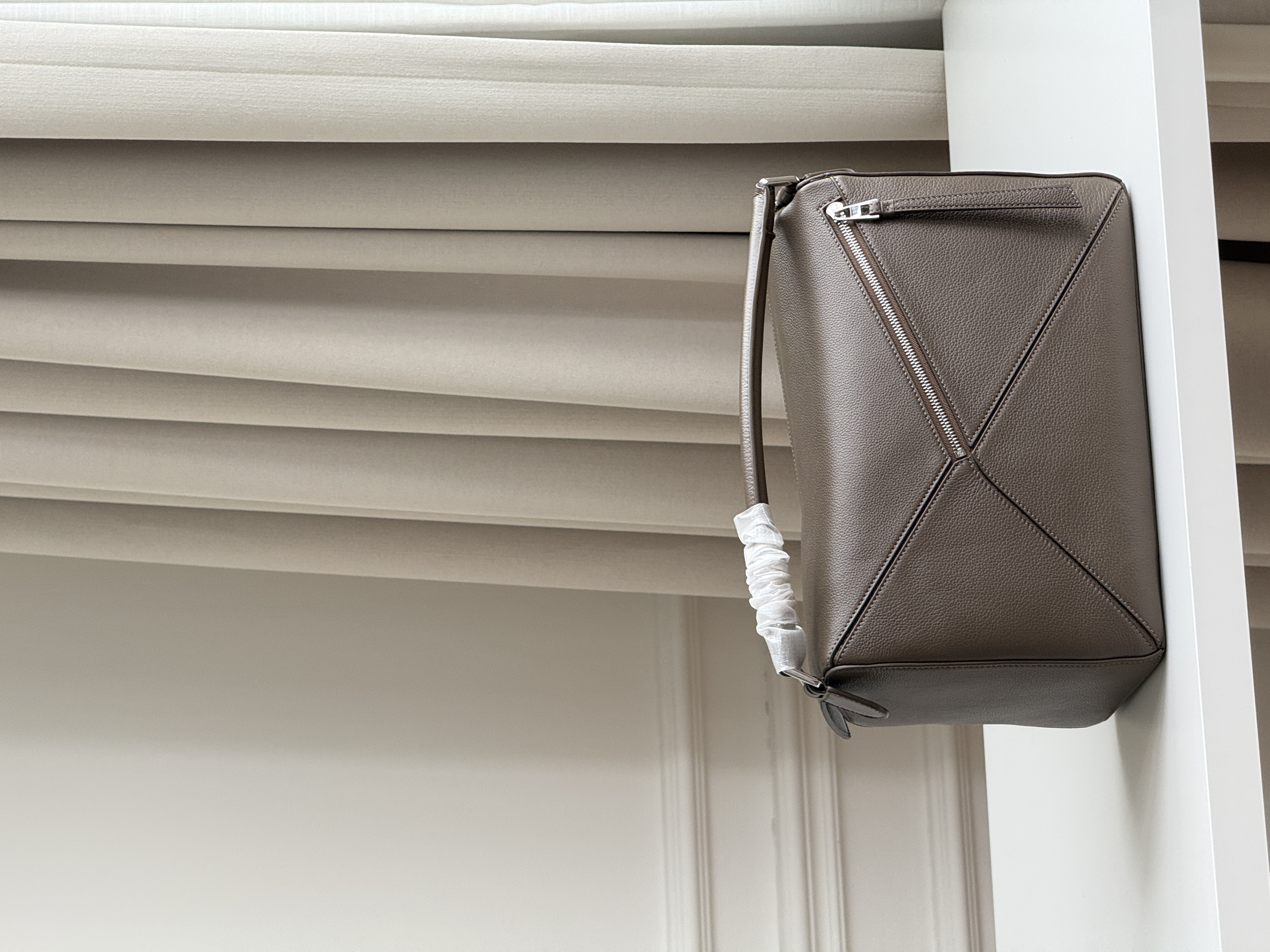 Taupe Grey Perfection   LOEWE Puzzle Geometric Bag