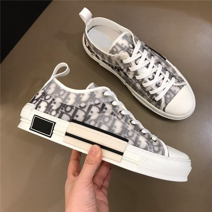 Dior B23 High Top Canvas Logo Oblique Patch Black Shoes