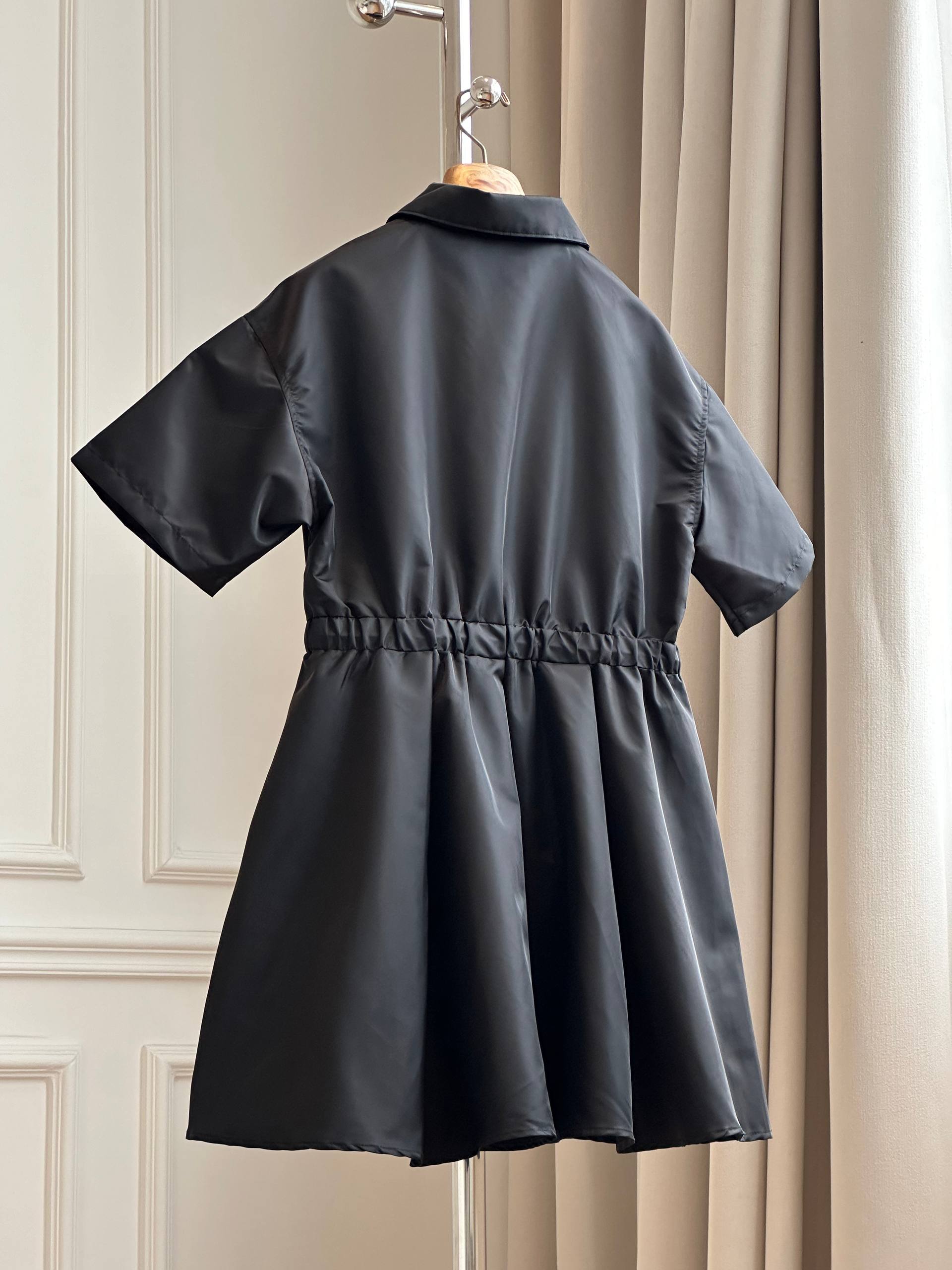 Prada Re-Nylon Drawstring Waist Shirt Dress
