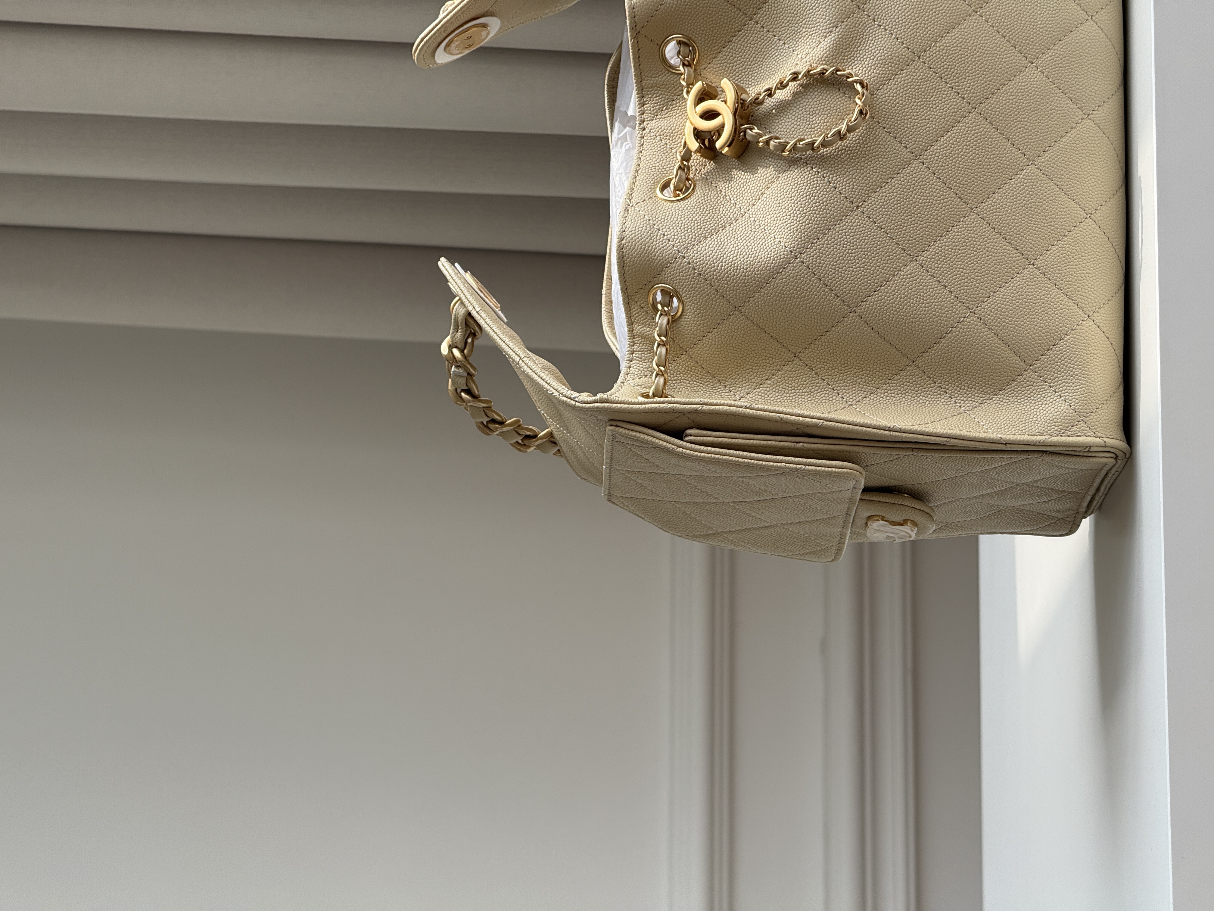 Chanel Drawstring Bucket Backpack in Caviar Leather