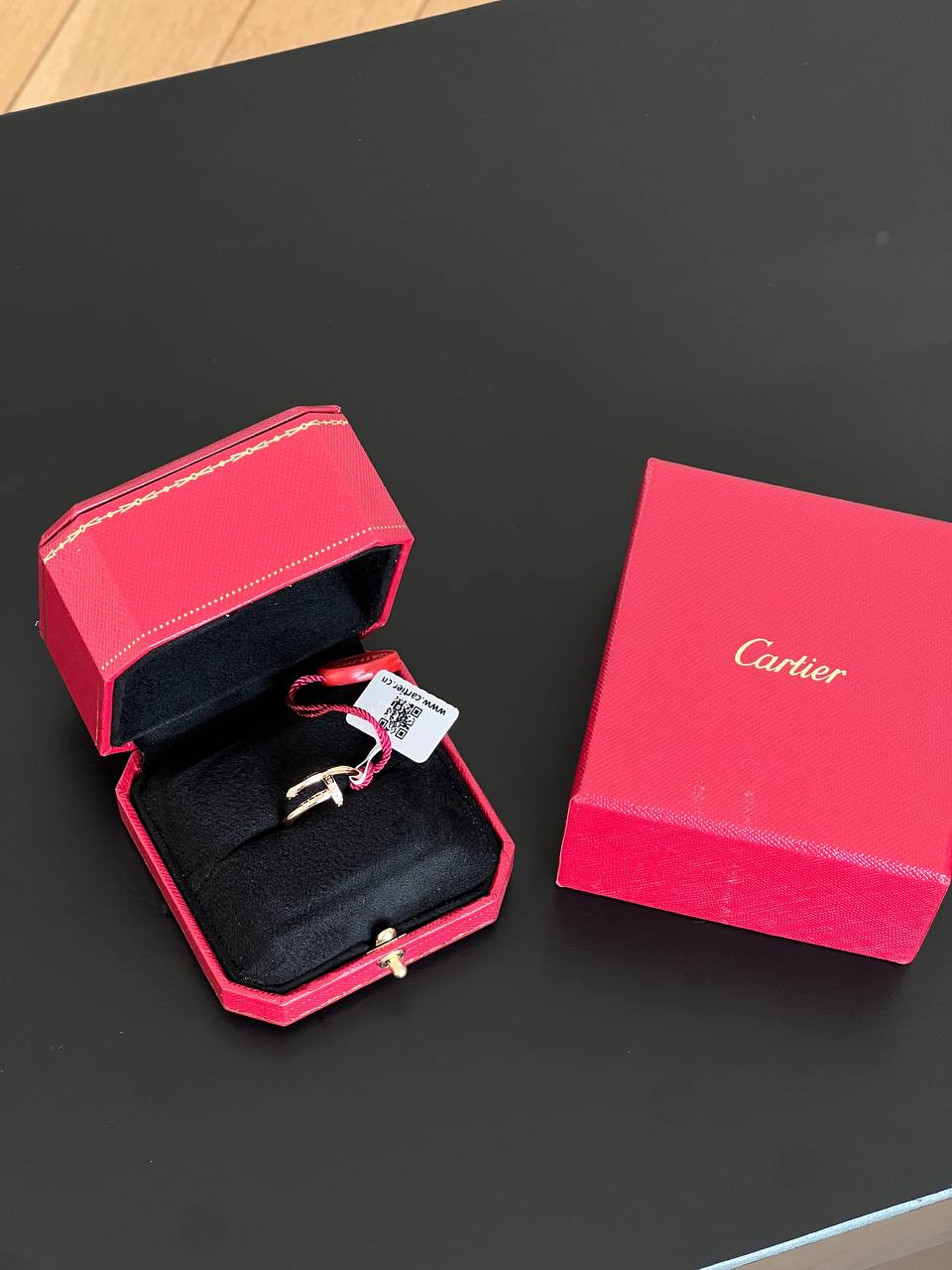 Cartier Love Series Rose Gold Half Paved Diamond Nail Ring