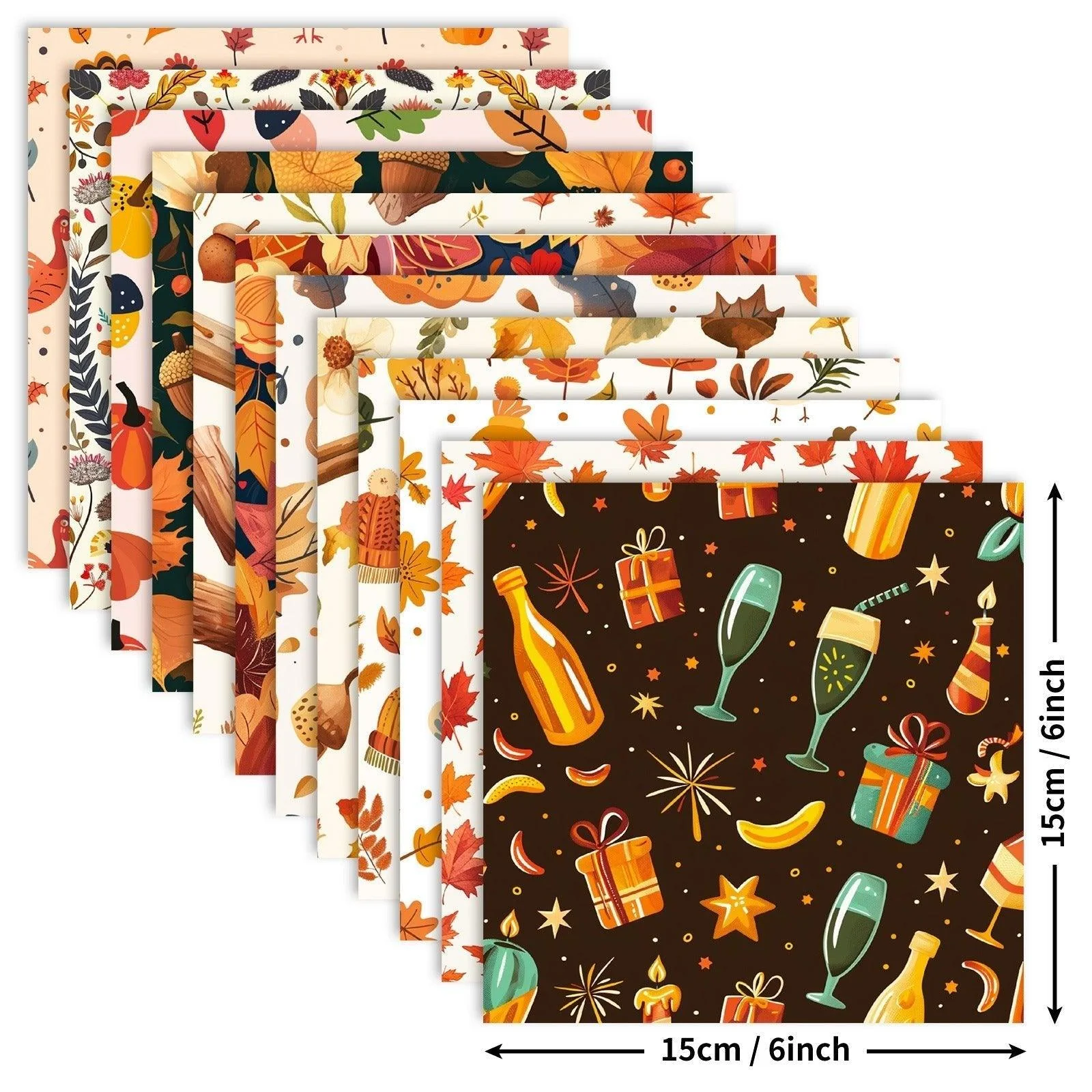 2108 12pcs/pack Thanksgiving party DIY handbook base material paper