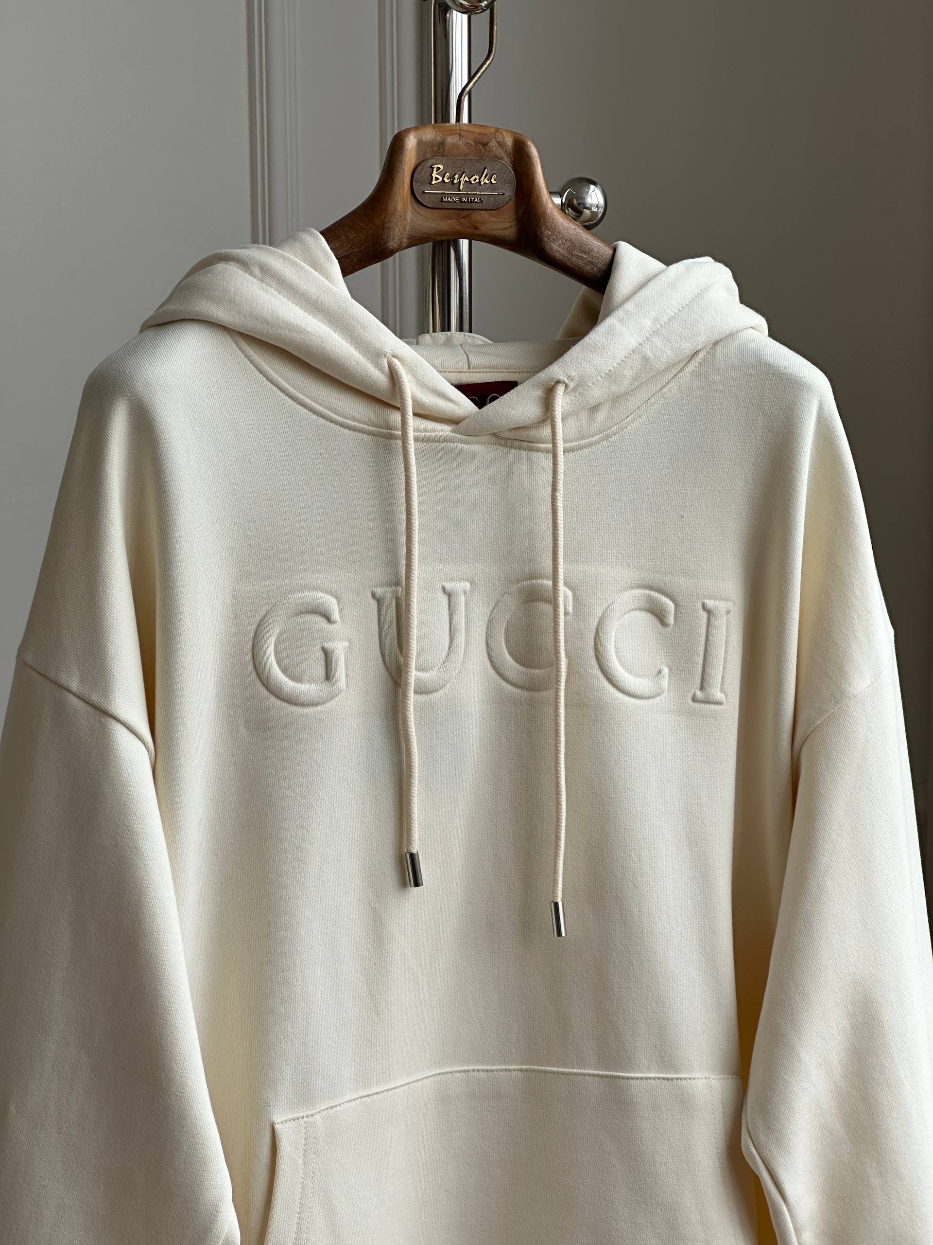 Gucci Embossed Logo Off-White Hoodie