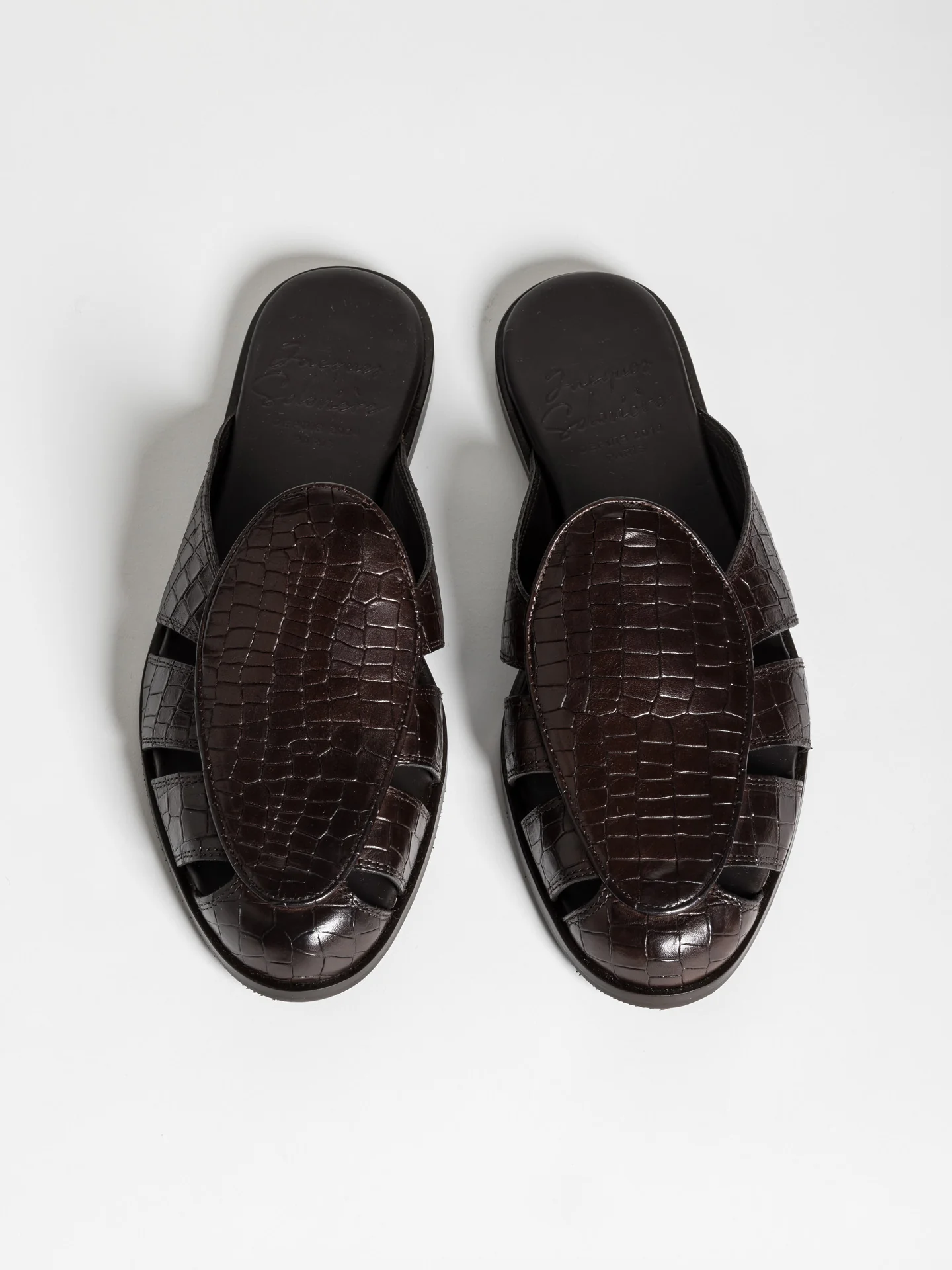 CAPRI MULE PRINTED CALF DARK BROWN