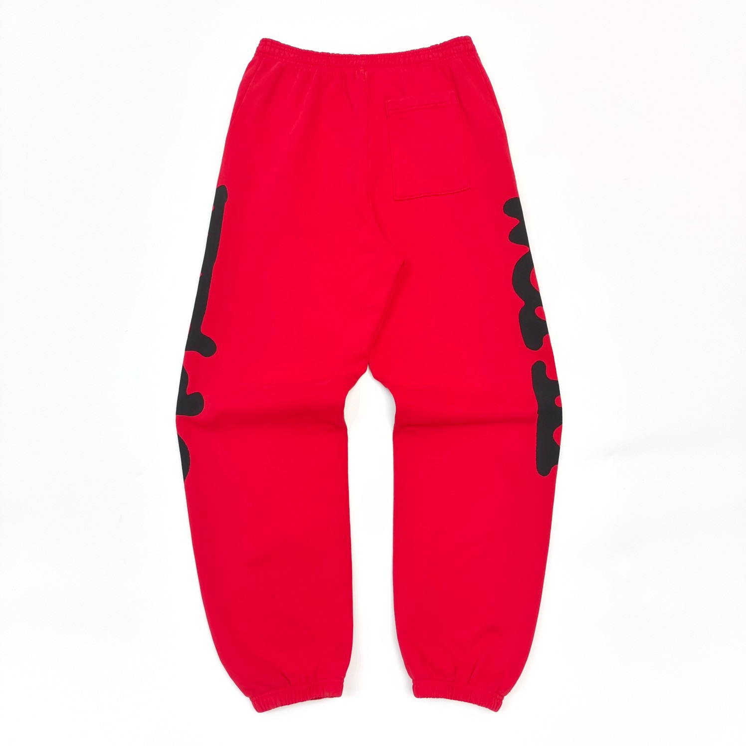 1:1 Best Quality Size Black Letters Pants Red