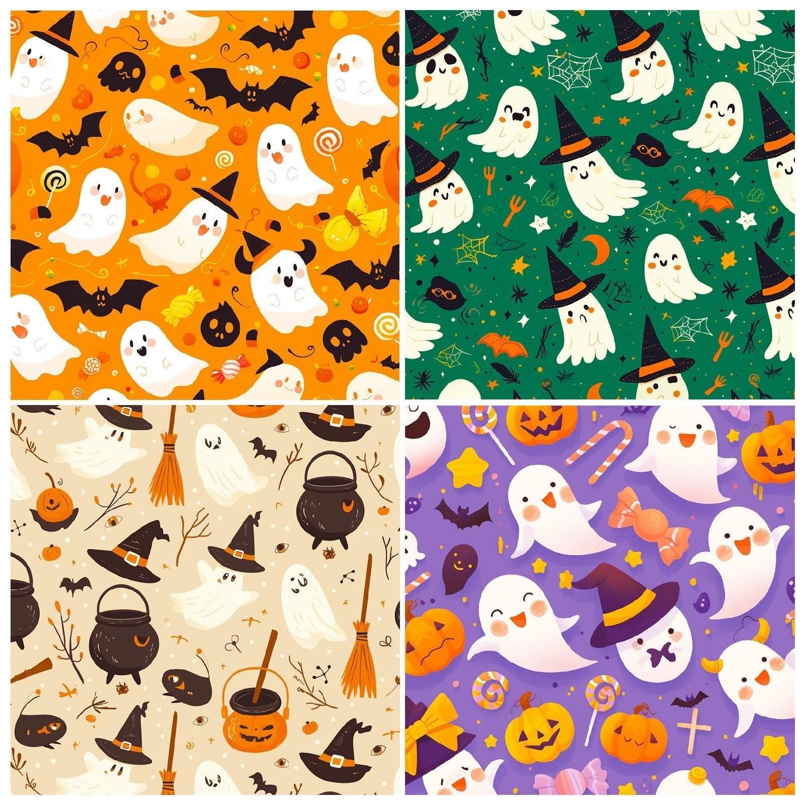 2098 12 Witch Pumpkin DIY Handbook Scrapbook Paper Background Paper