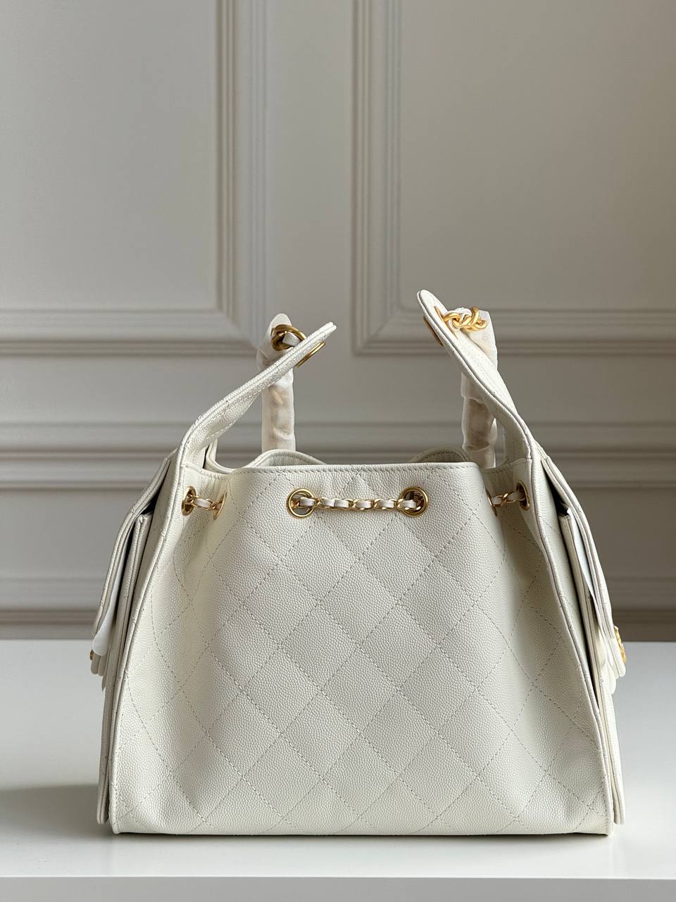 Chanel 25 Caviar Quilted Drawstring Bucket Bag