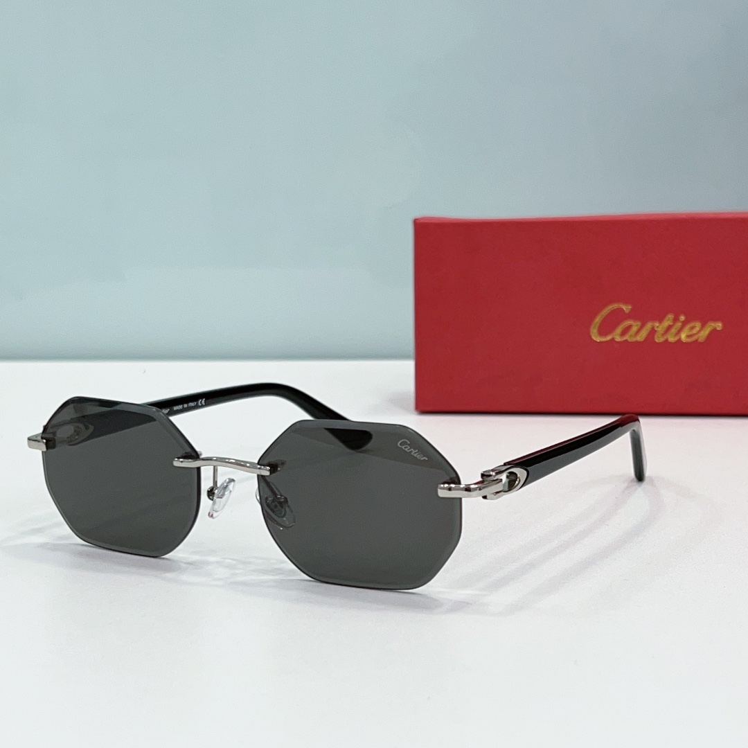 Cartier Metal Leg Rimless Sunglasses Top quality