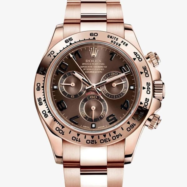 Rolex Daytona, Chocolate dial, Engraved Bezel, Oyster bracelet, Rose gold Watch 116505 choc【1:1 Replica】