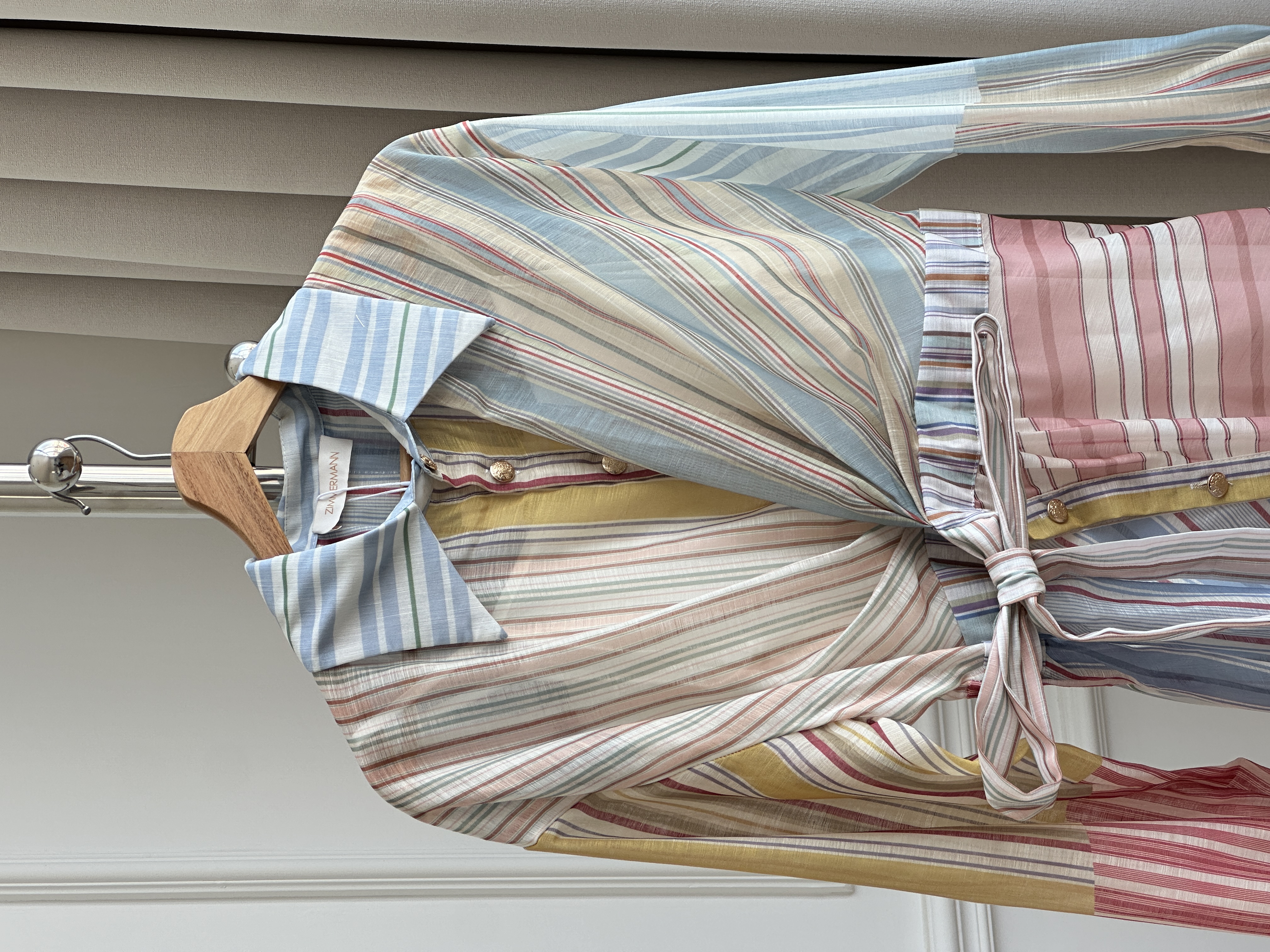 Zimmermann Rebellion Striped Linen-Silk Shirtdress
