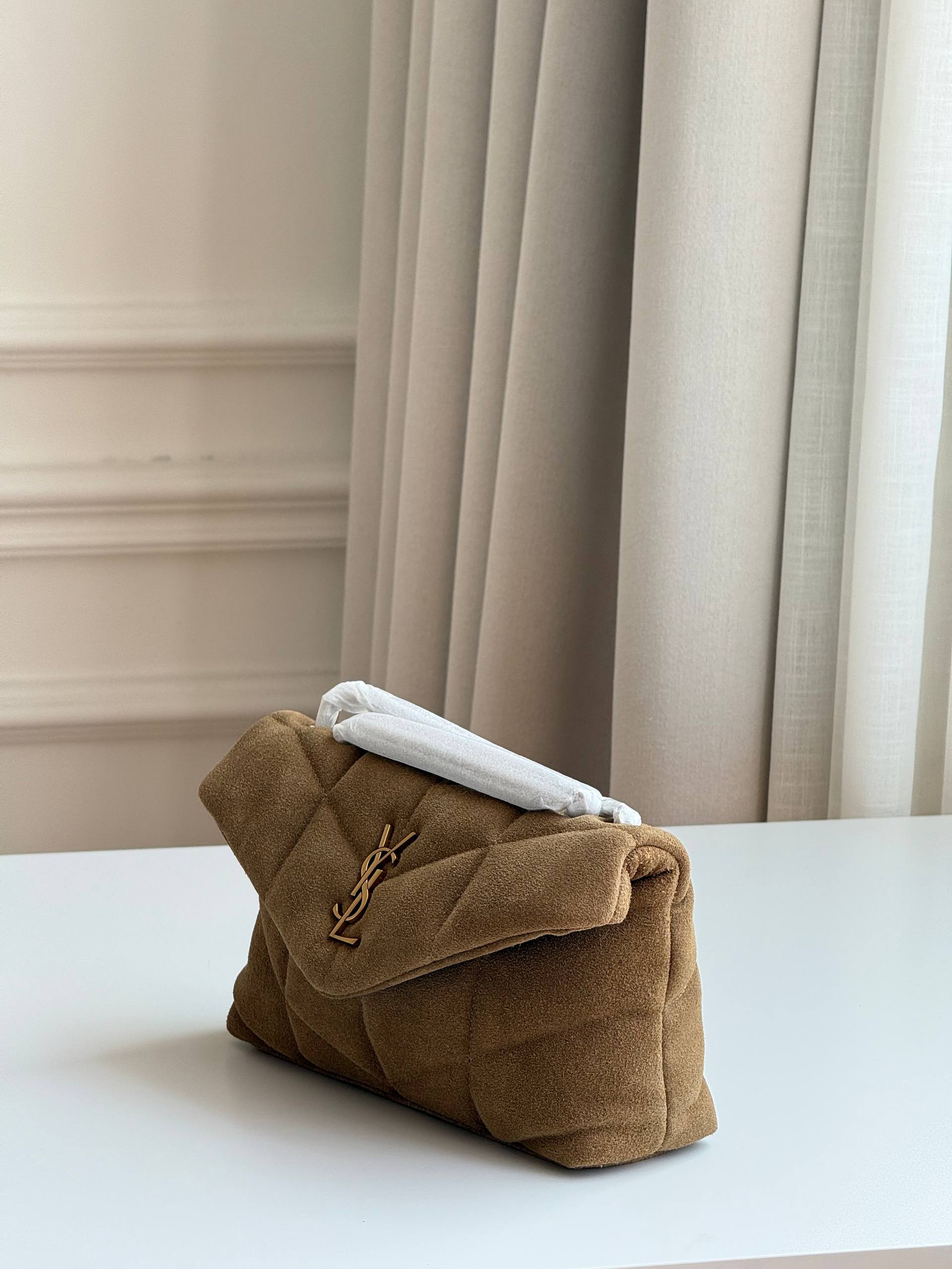 YSL LouLou Mini Suede Double Chain Bag