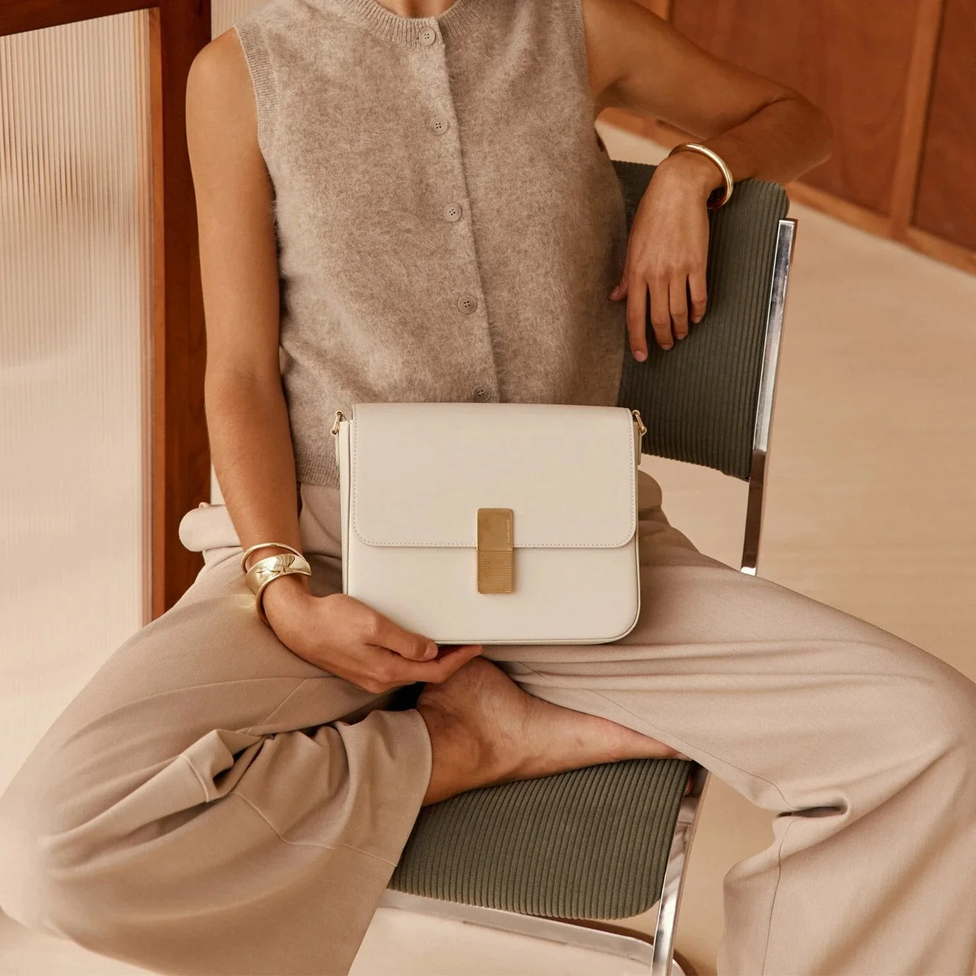 Monceau - Cuir Box Blanc Cassé