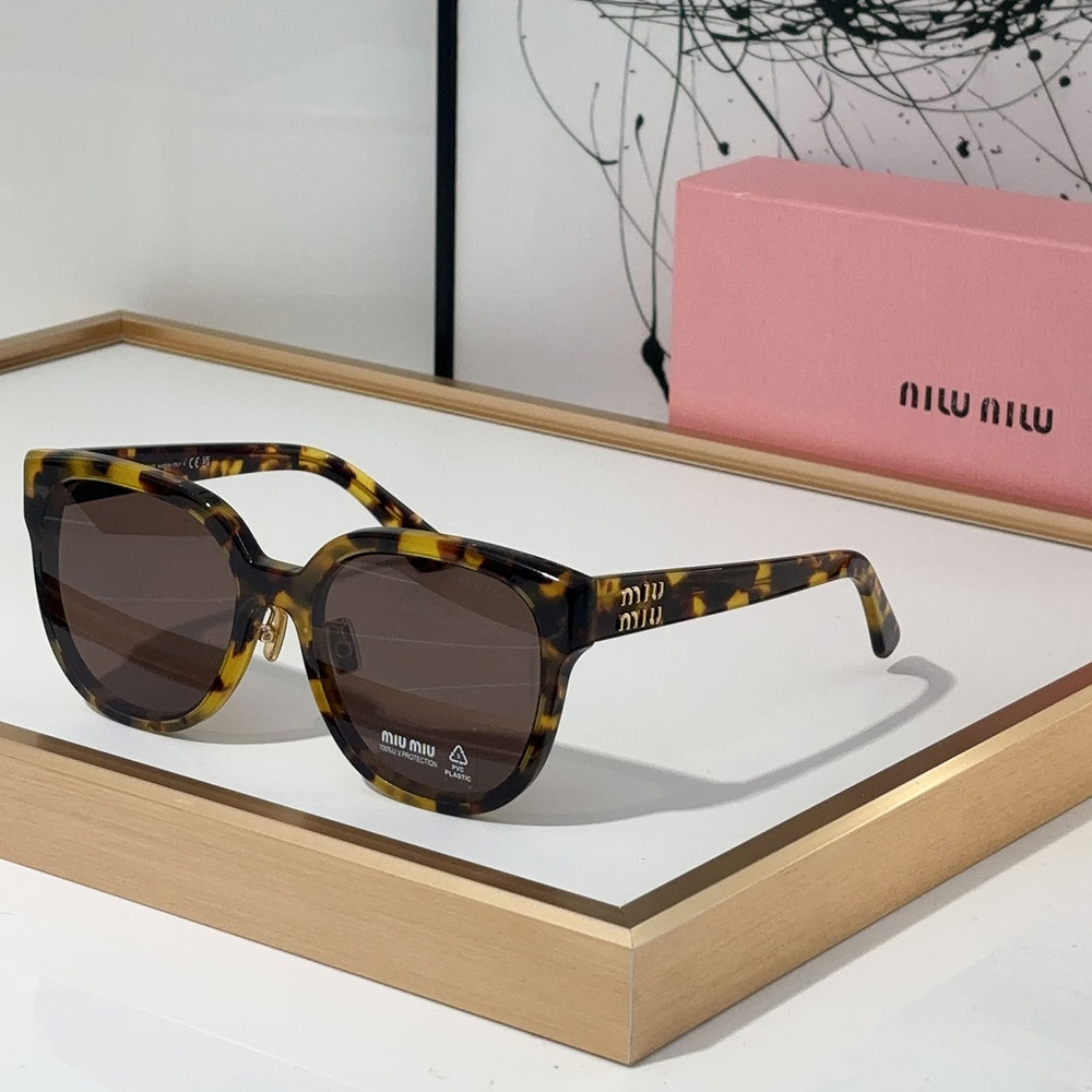 MIU MIU  Mirror leg logo irregular shaped Sunglasses Top quality