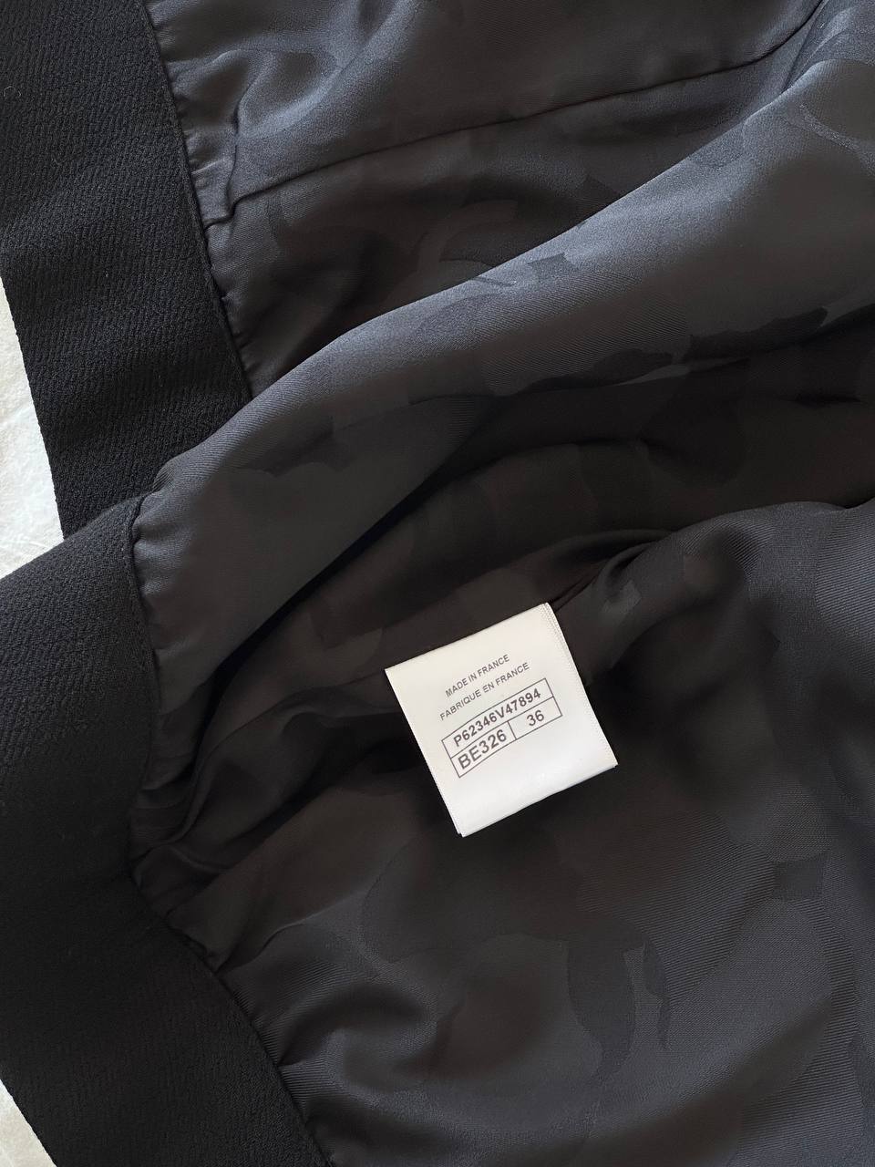 Chanel Black Tweed Spliced Stand Collar Cropped Bomber Jacket