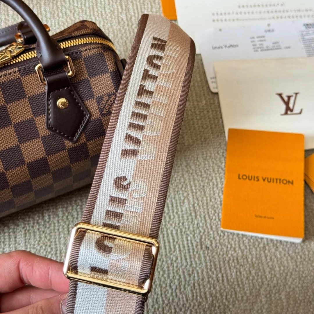SPEEDY BANDOULIERE DAMIER EBENE 20X16CM