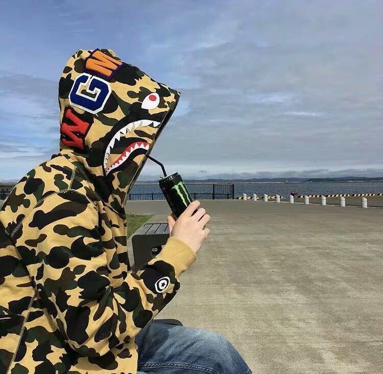 1:1 Best Quality Yellow Camo 1 Hood Zipper Hoodie