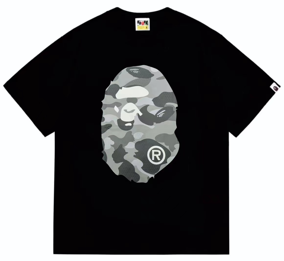 Honeycomb camo letters big apeman head double sided printed tshirt