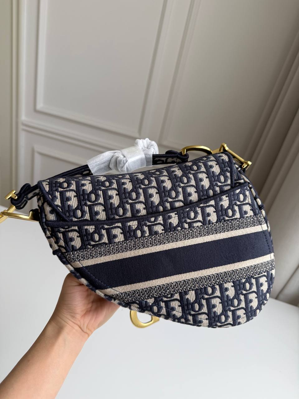 Dior Saddle Bag in Blue Dior Oblique Jacquard