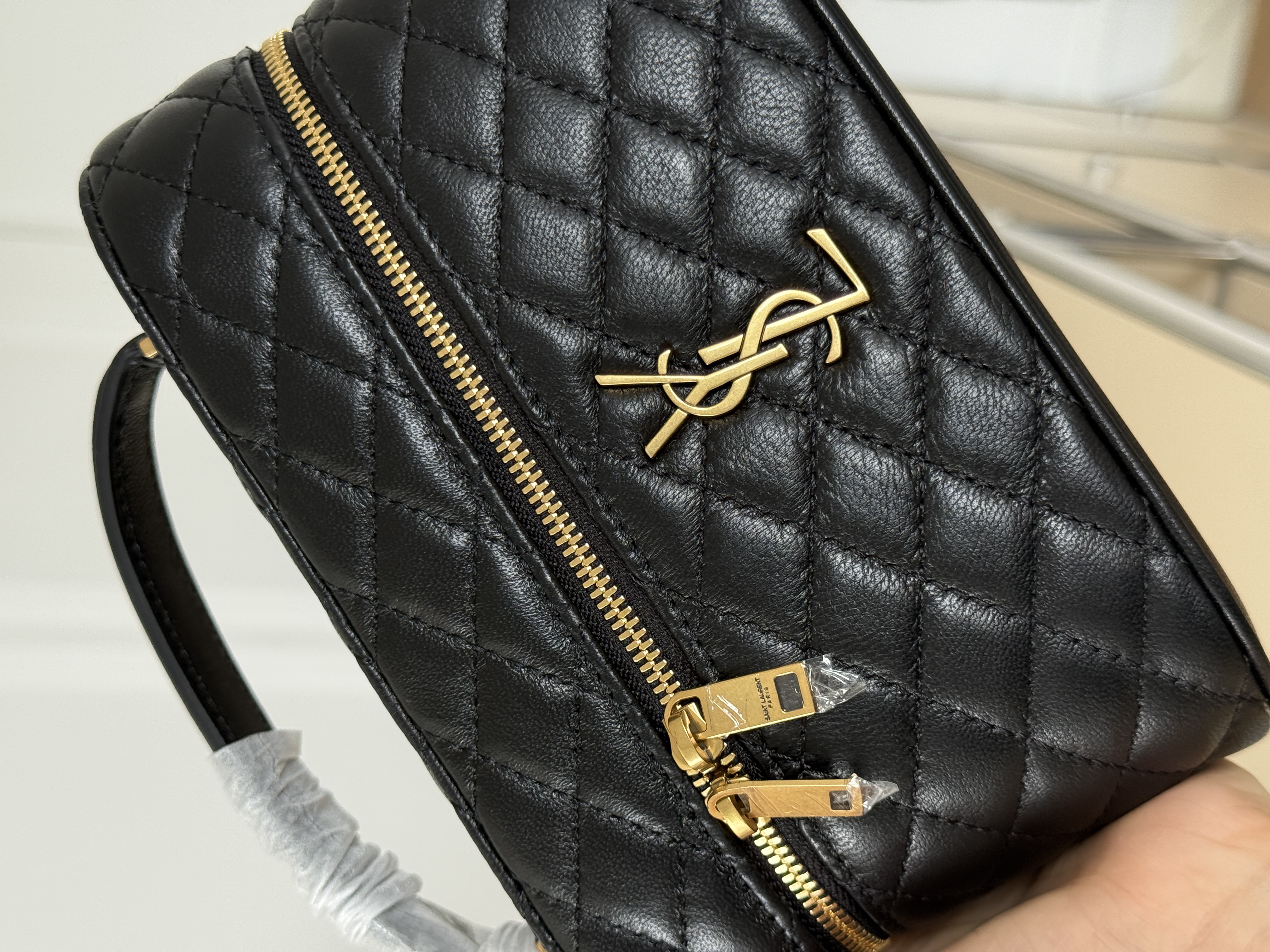 Yves Saint Laurent Gaby Quilted Lambskin Vanity Case Handbag