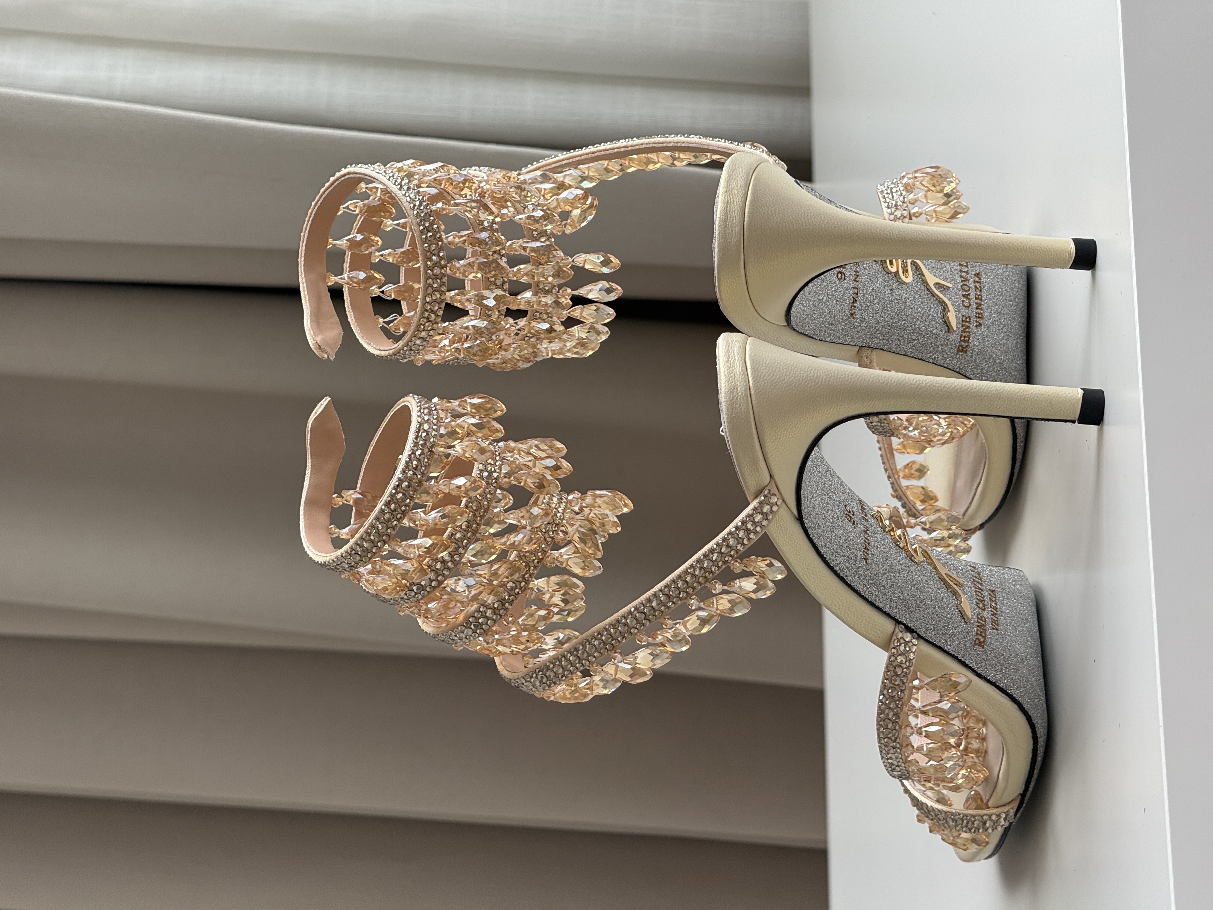 René Caovilla Chandelier Crystal Snake Sandals