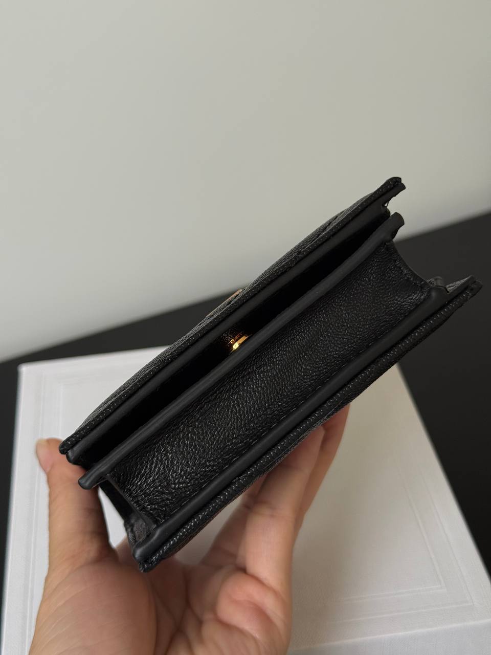 Saint Laurent Cassandre Matelassé Grain de Poudre Leather Card Holder