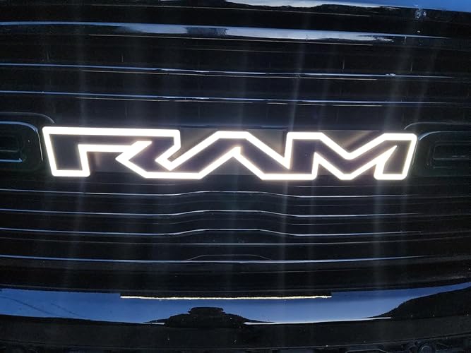 Illuminated White Grille Letter Lights w/Screws Compatible with Dodge ram 2013+1500