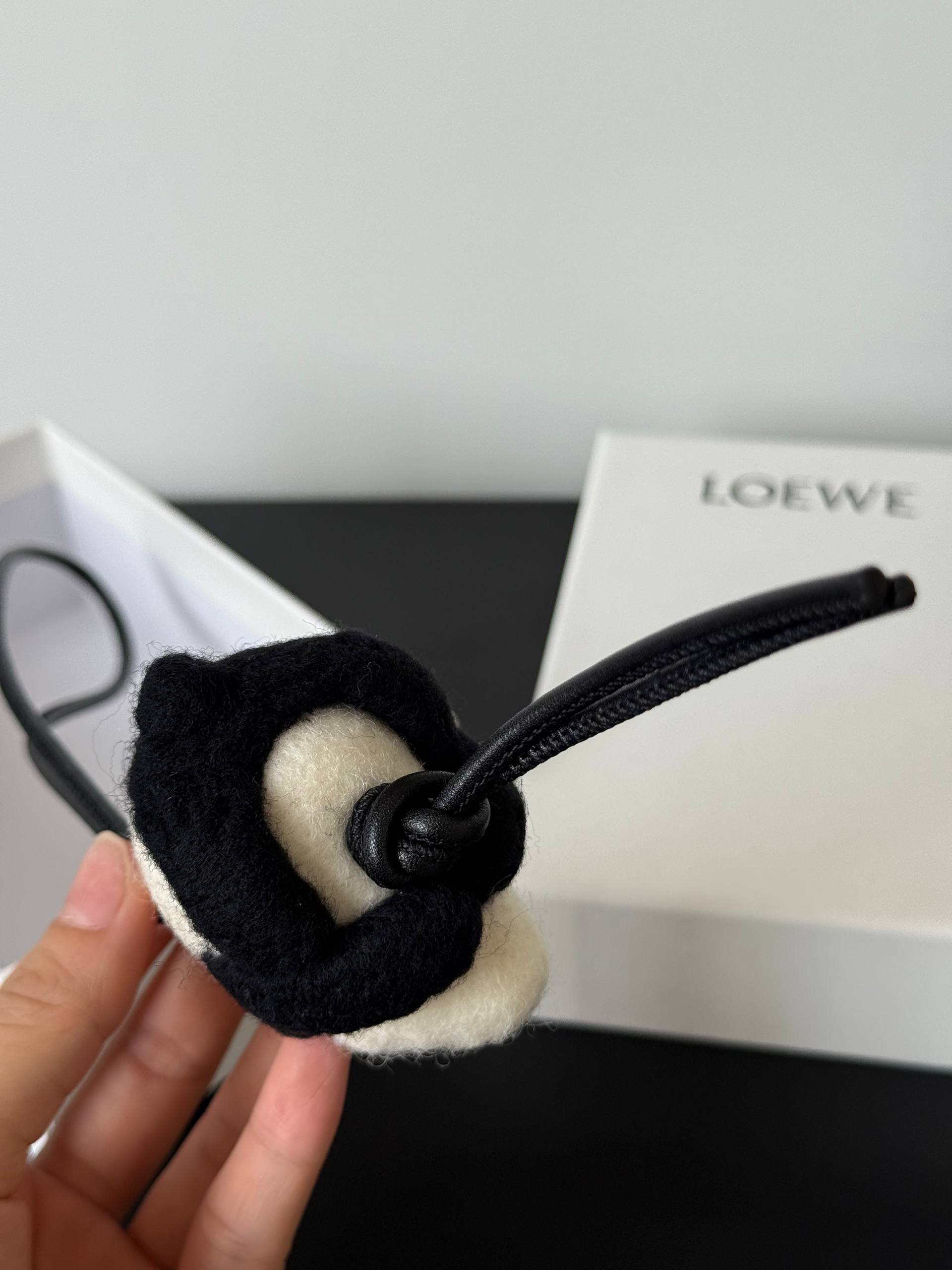 LOEWE Wool Panda Bag Charm Key Pendant