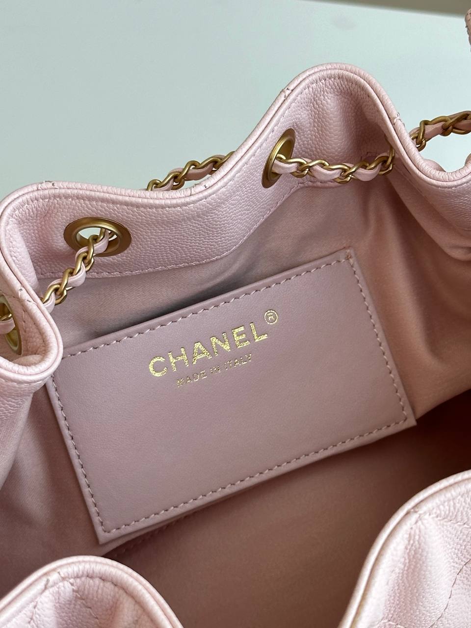 Chanel 25 Quilted Caviar Leather Bucket Tote Bag