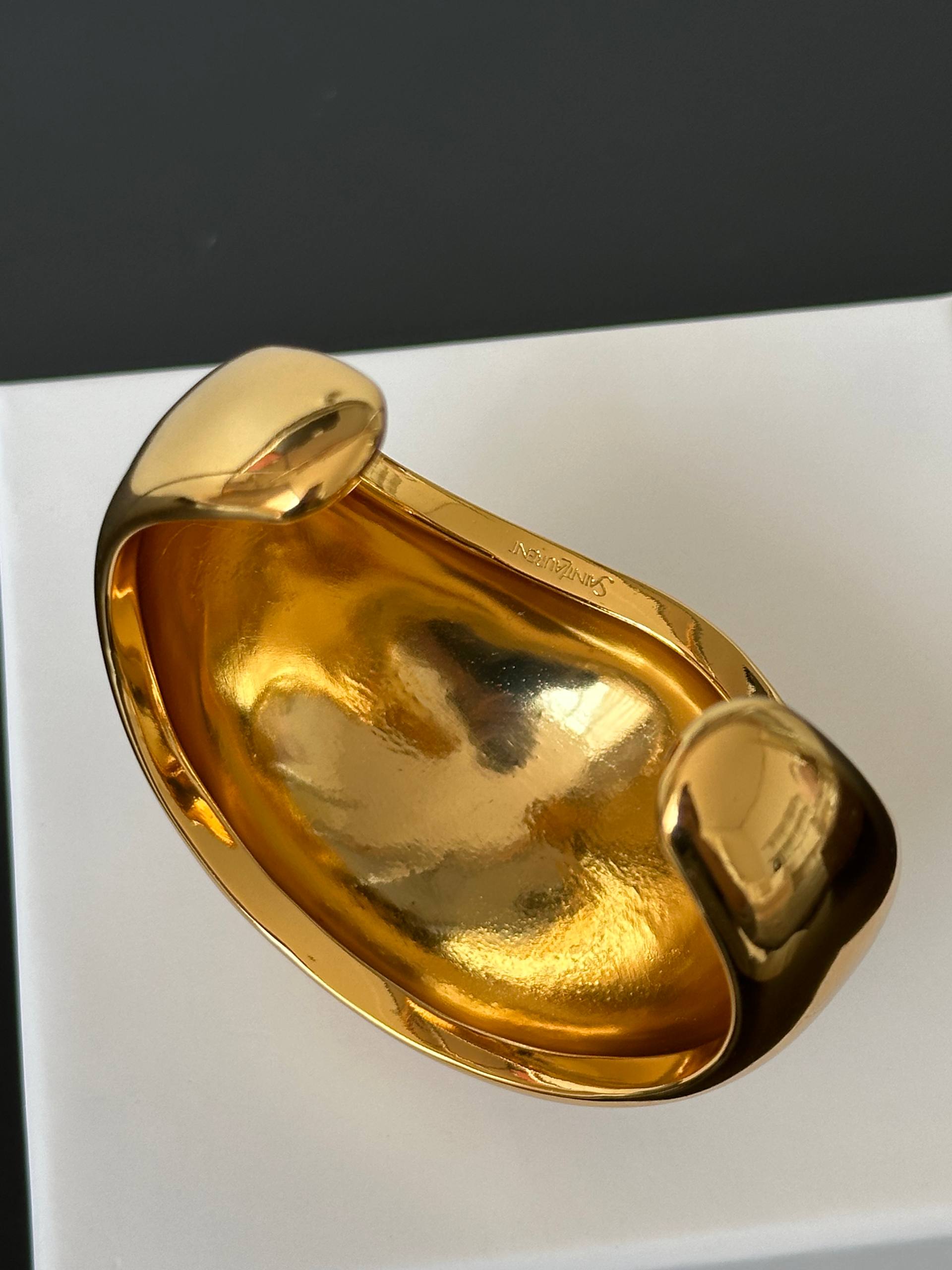 Chunky Sculptural Gold Cuff Bracelet