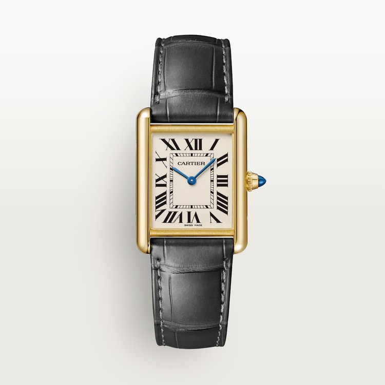TANK LOUIS CARTIER WATCH Large model, quartz movement, 18K yellow gold, leather【1:1 Replica】