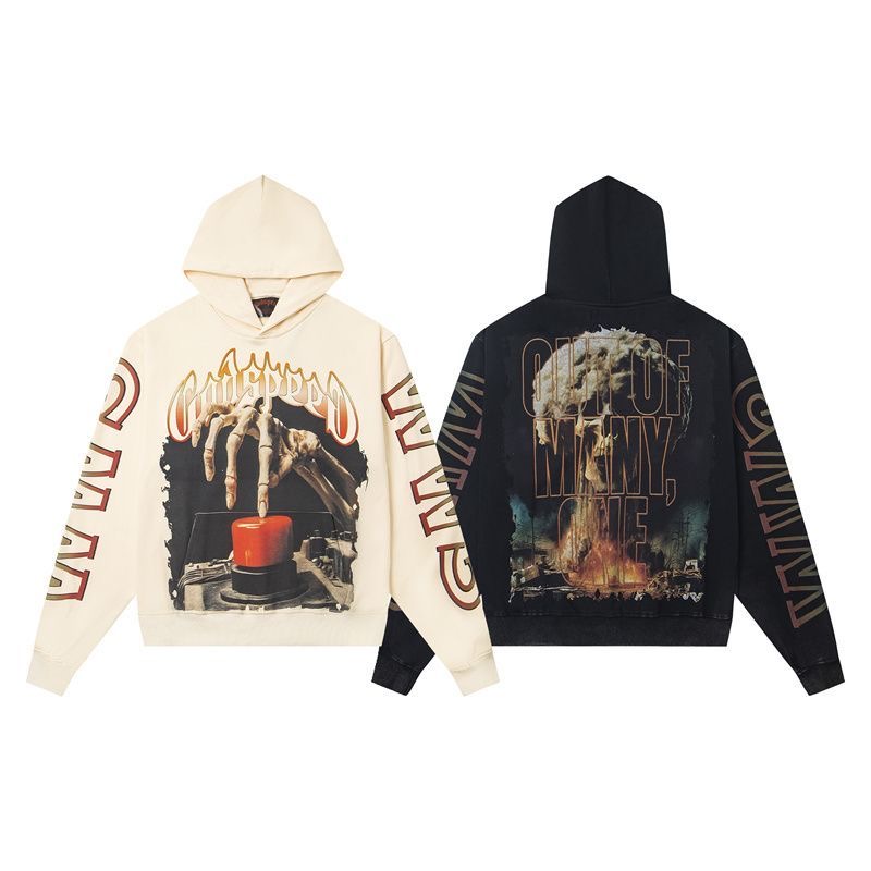 Godspeed American Retro Skeleton Washed Cotton Hoodie Street Loose Edition