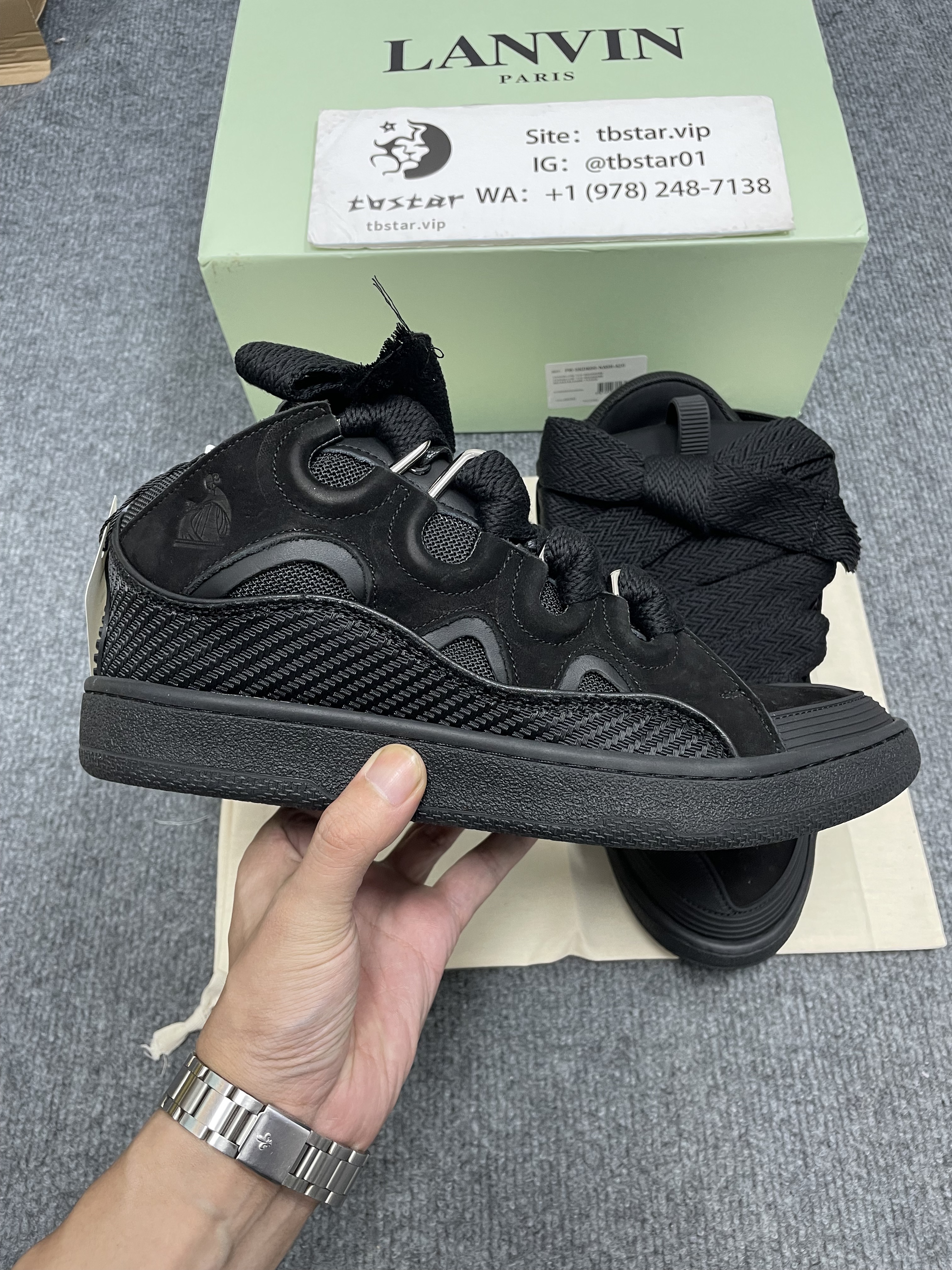 1:1 Best Quality Lanvin Crub Bread Shoes All Black