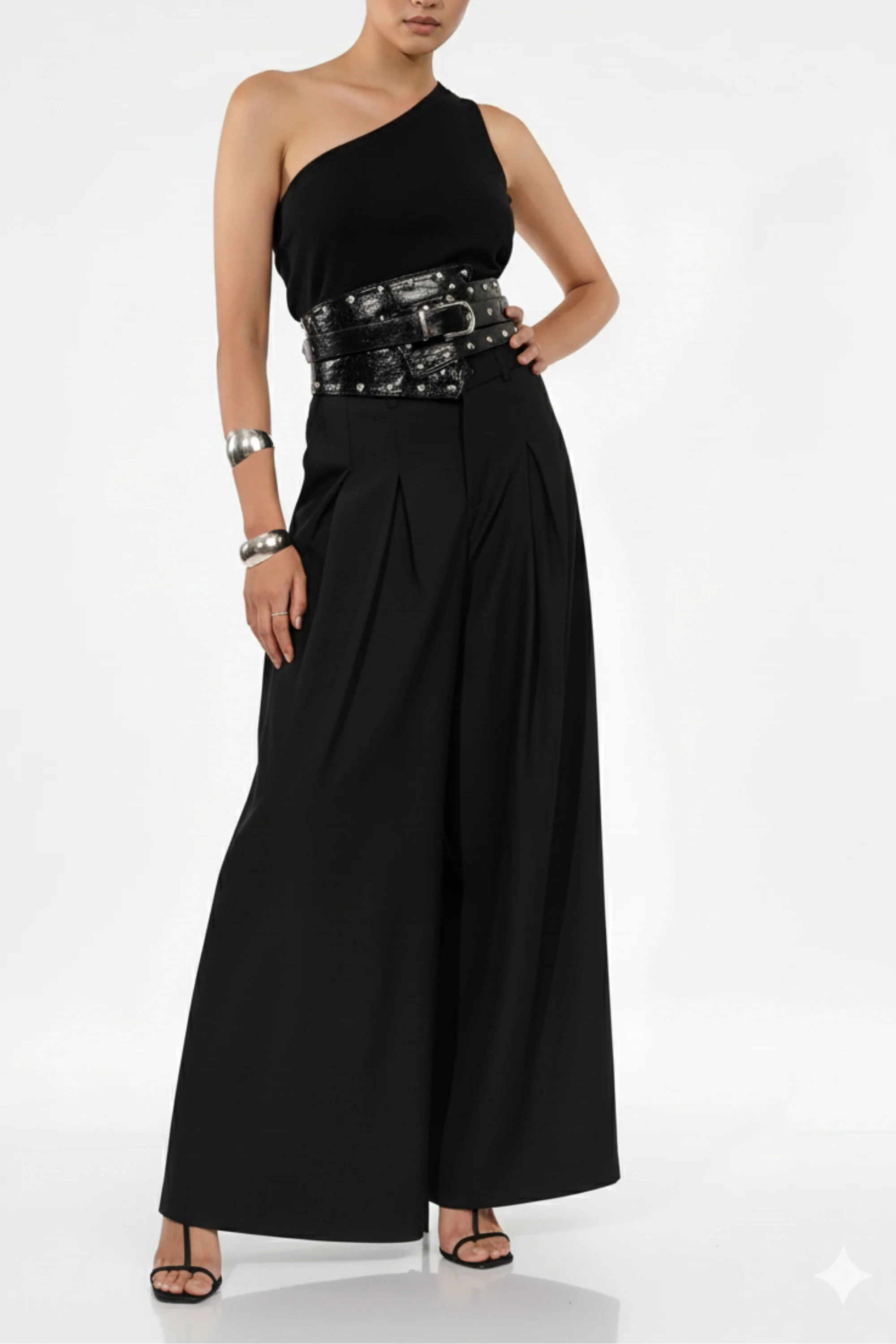 Carmen Black Pleated Trousers