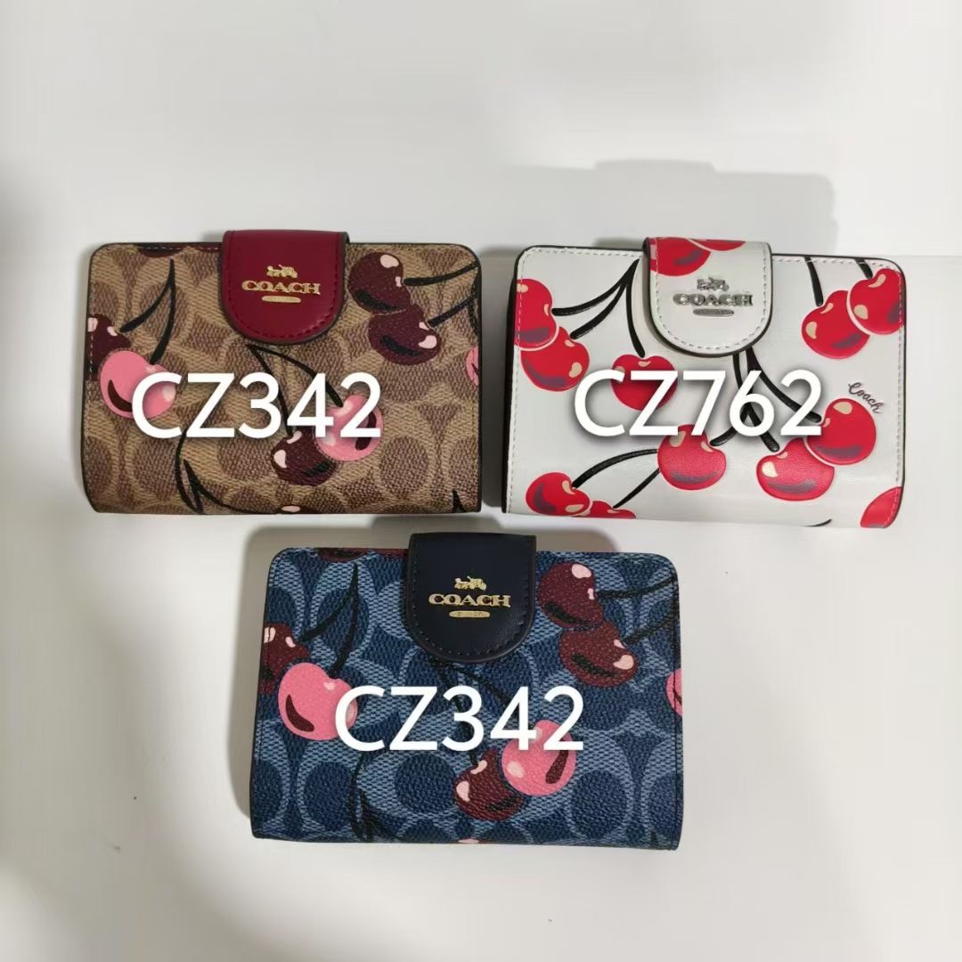 Women Handbag CZ342 CZ762 CR938 CA094 CAP00 CAP02 CW786 CA099 Corner Zip Wallet Clutch cherry purse