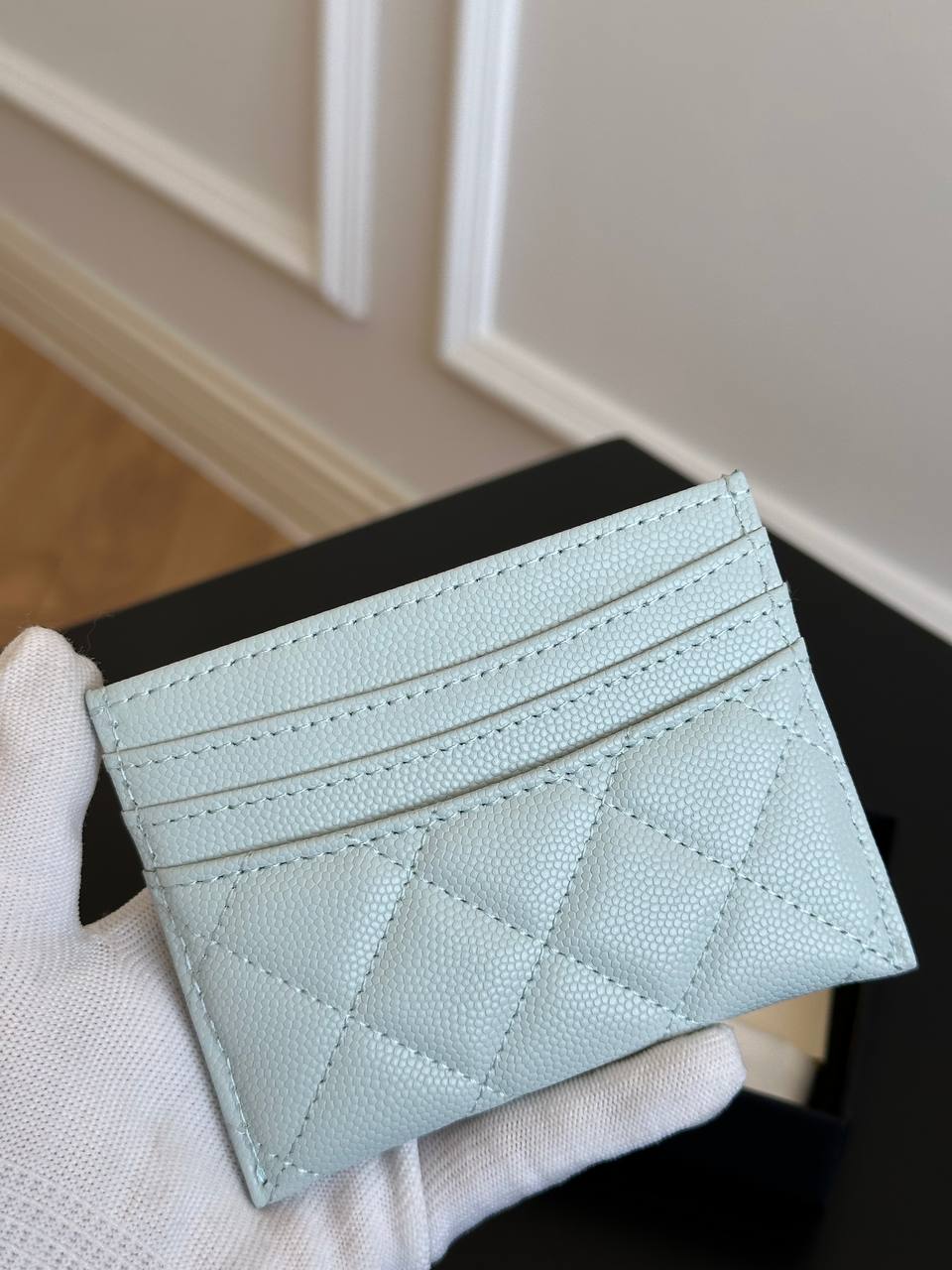 CHANEL Classic Quilted Caviar Leather Card Holder