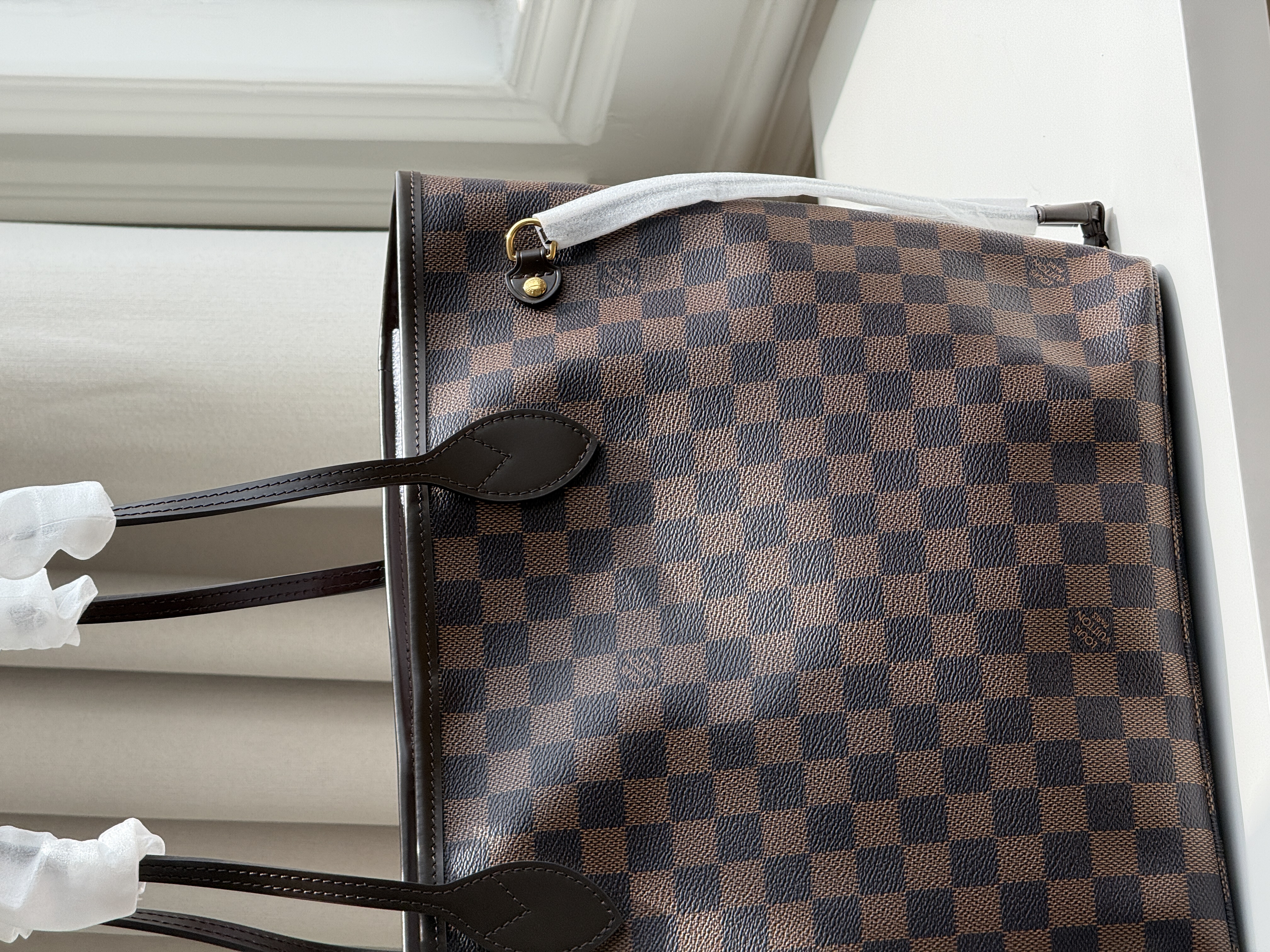 Louis Vuitton Neverfull MM Damier Ebene Check Tote Bag
