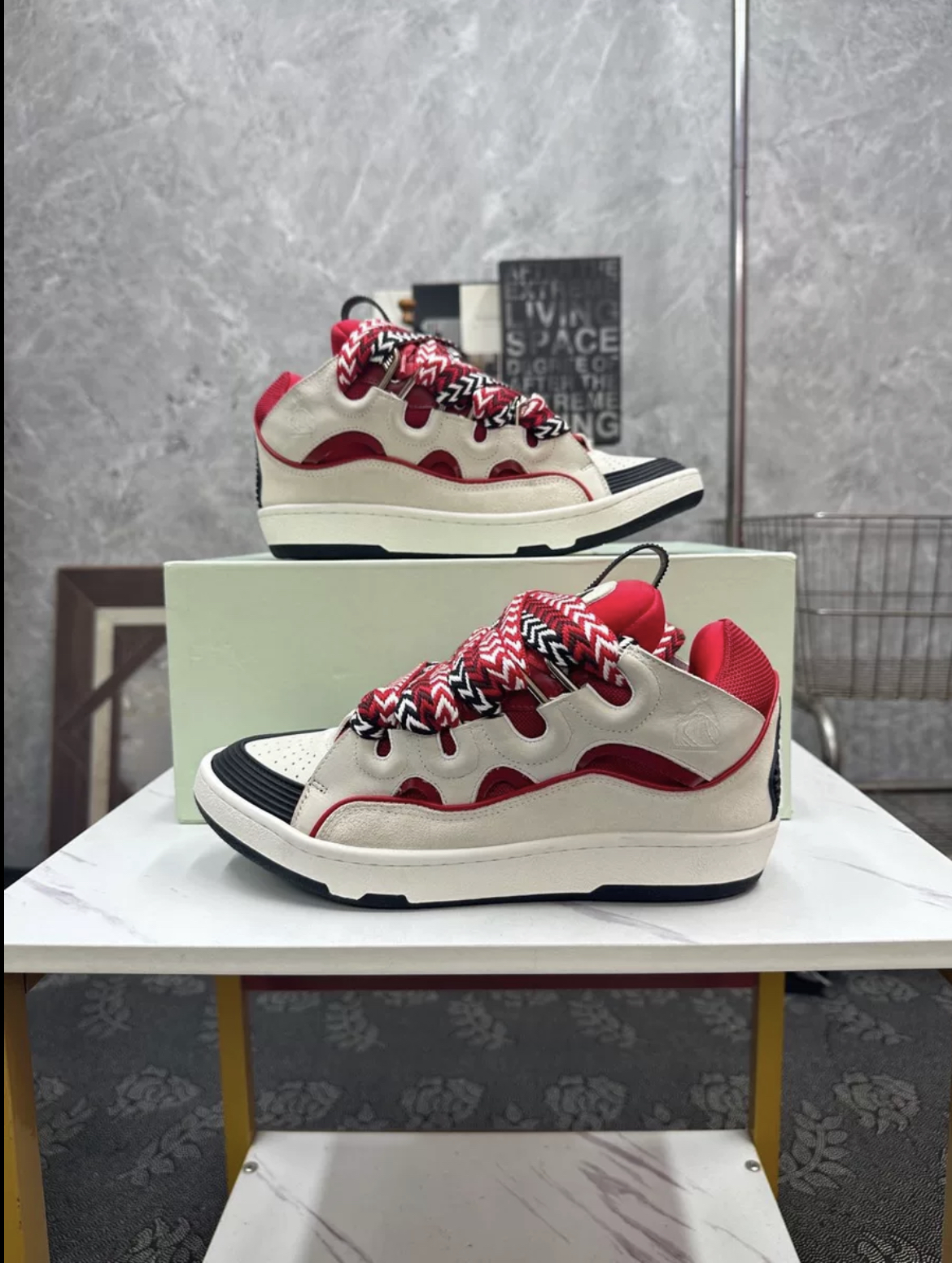 1:1 Best Quality Lanvin Sneaker White & Red Color
