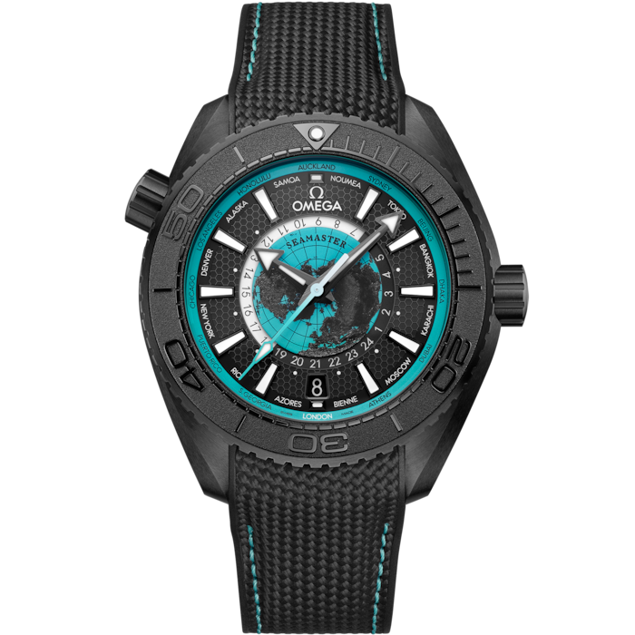 Seamaster Planet Ocean 600M-45.5 mm, black ceramic on rubber strap