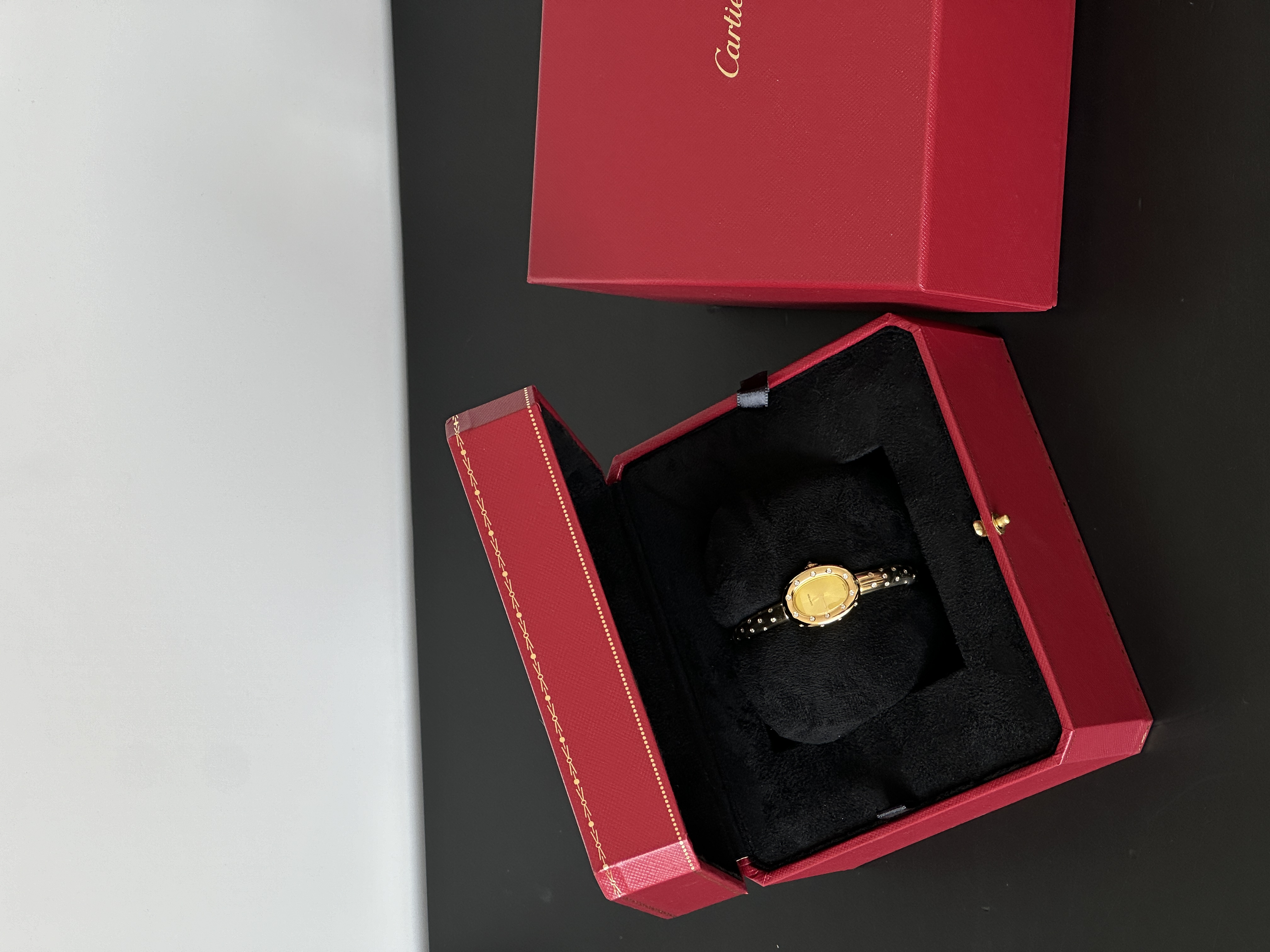 Cartier Baignoire Oval Yellow Gold Diamond Bangle Watch