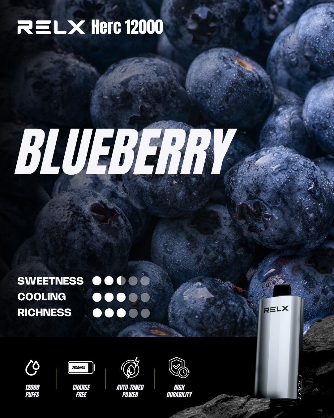 Relx Herc 12000 Puffs-BLUEBERRY