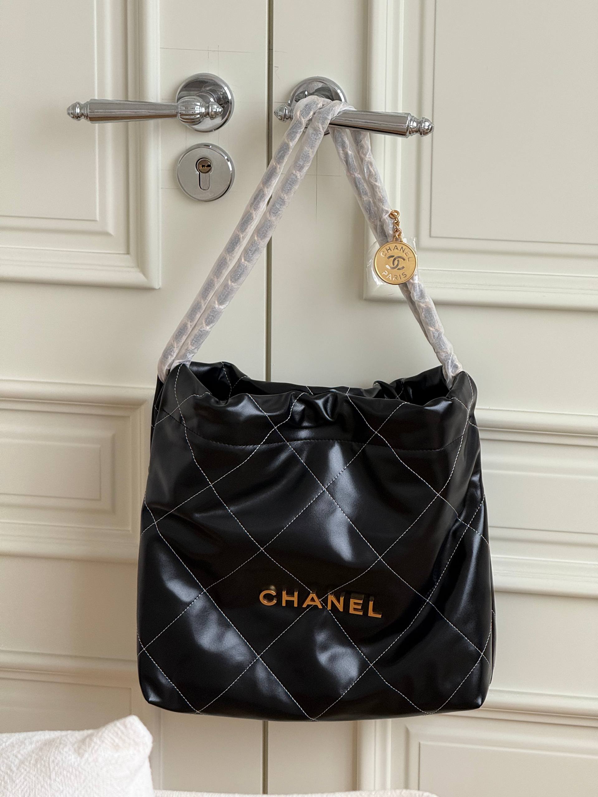 Chanel 22 Mini Quilted Leather Shopping Tote Bag