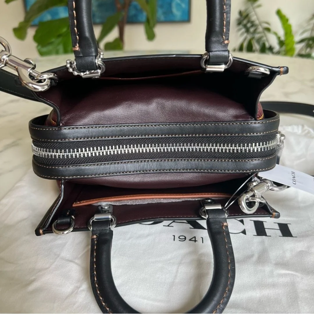 NWT Coach Rogue 20 With Plaid Print Silver JZ806